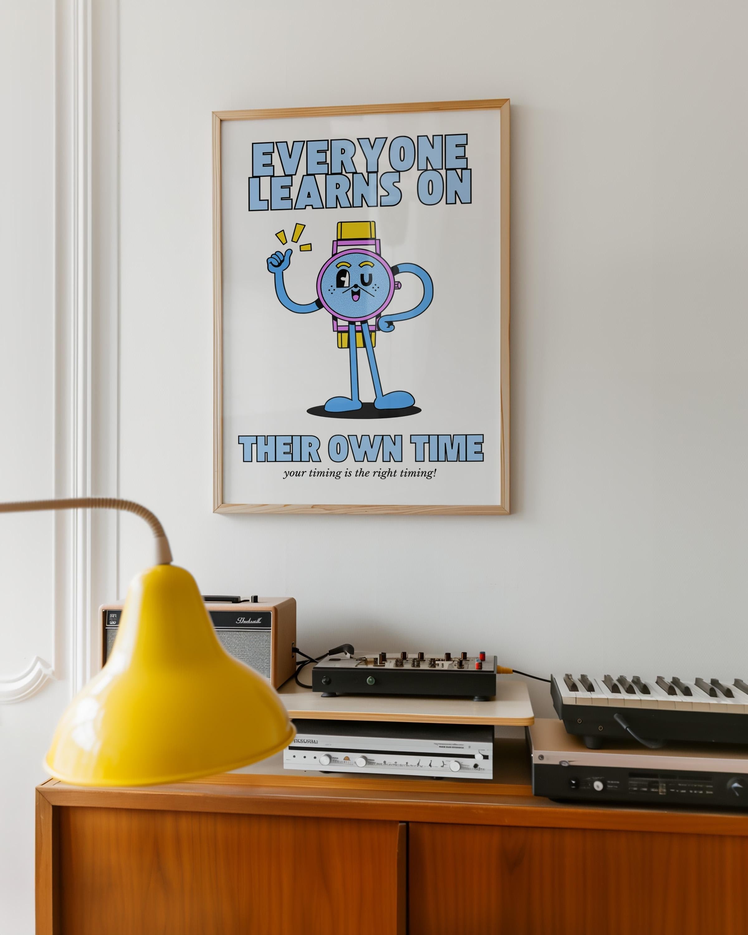 Classroom Art,Kids Room Art,Downloadable Print,Cartoon Art Print,Retro Character Art,Trendy Posters,Vintage Mascot Art,Cute Positive Art