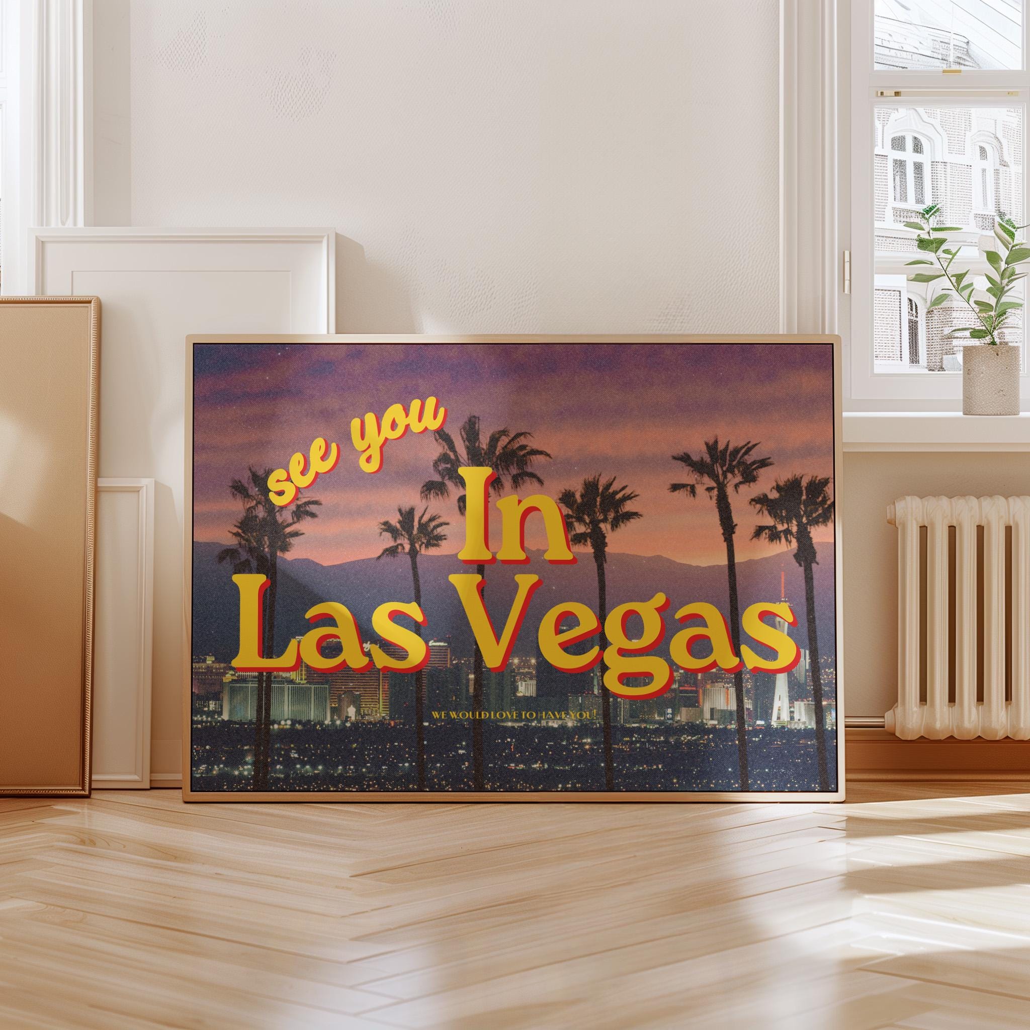 See you in Las Vegas, Retro Photo Prints, Las Vegas Art, Nevada Art Print, Las Vegas Poster, Digital Download, GS Print Shoppe