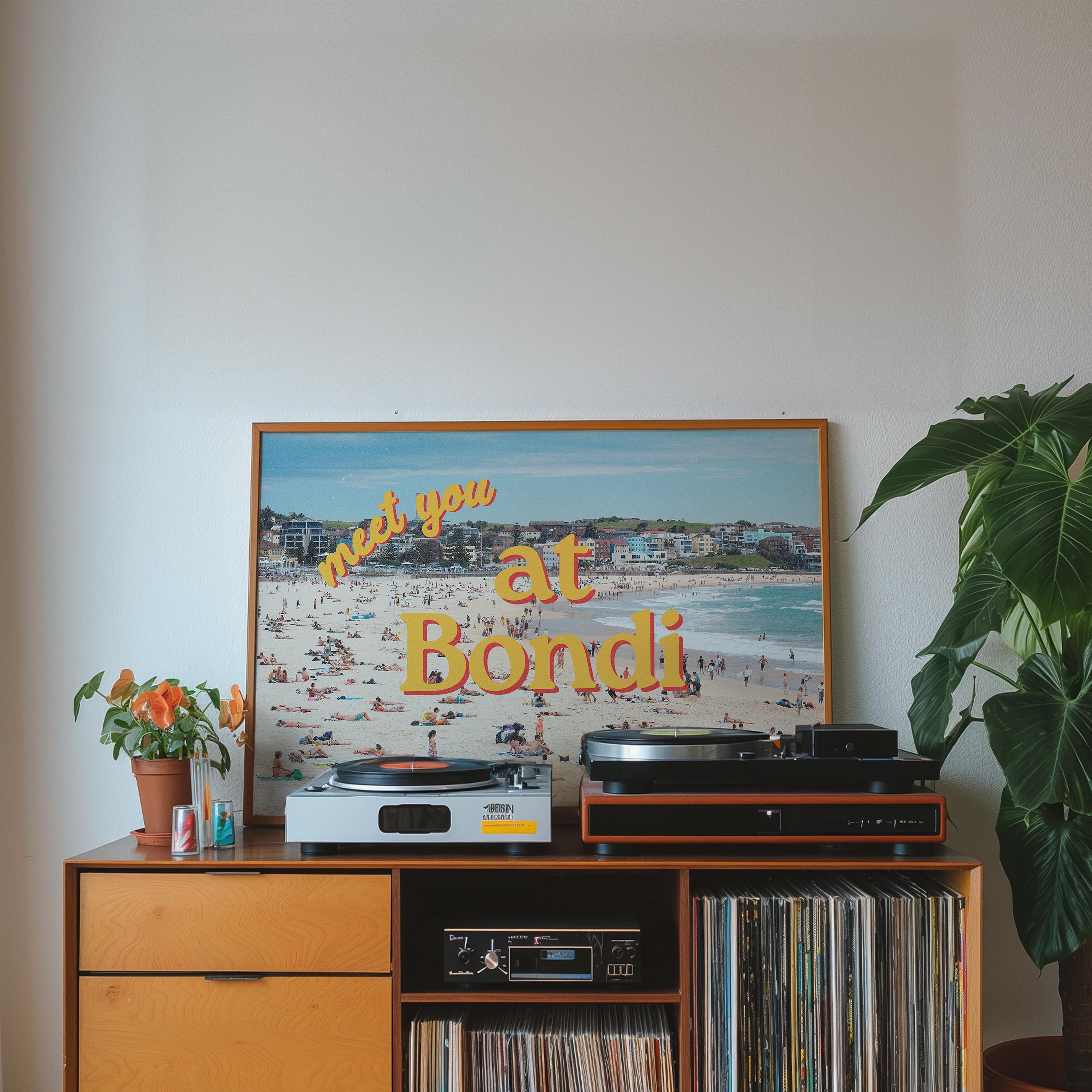 Australia Art, Bondi Posters, Digital Art Prints, Retro Beach Prints, Australia Photo Art, Bondi Art print, Trendy Art Print, Bondi Art