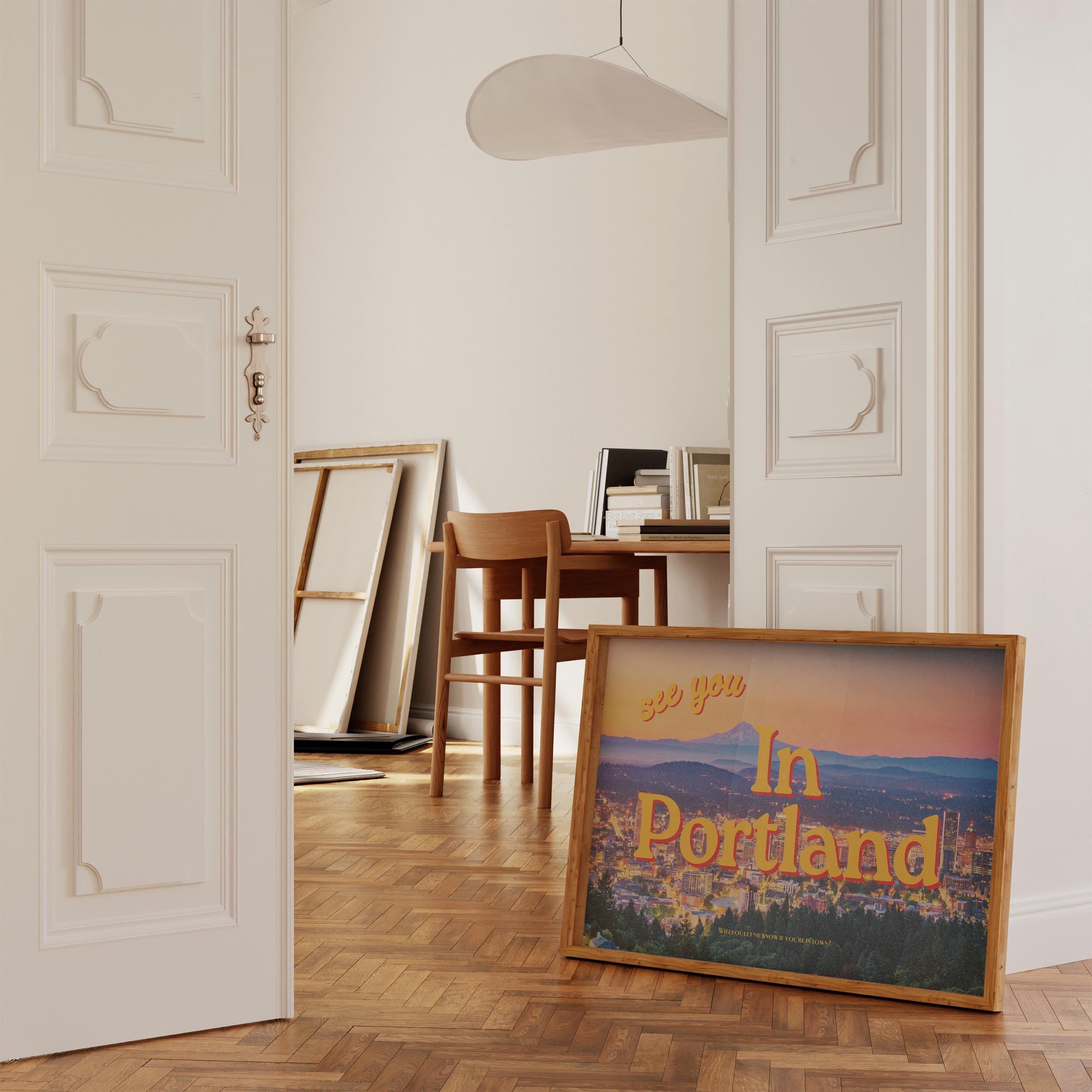 Portland Poster, Portland Art Prints, See you in Portland, Retro Portland Prints, Retro Photo Art Print, Preppy Art, Trendy Art Print