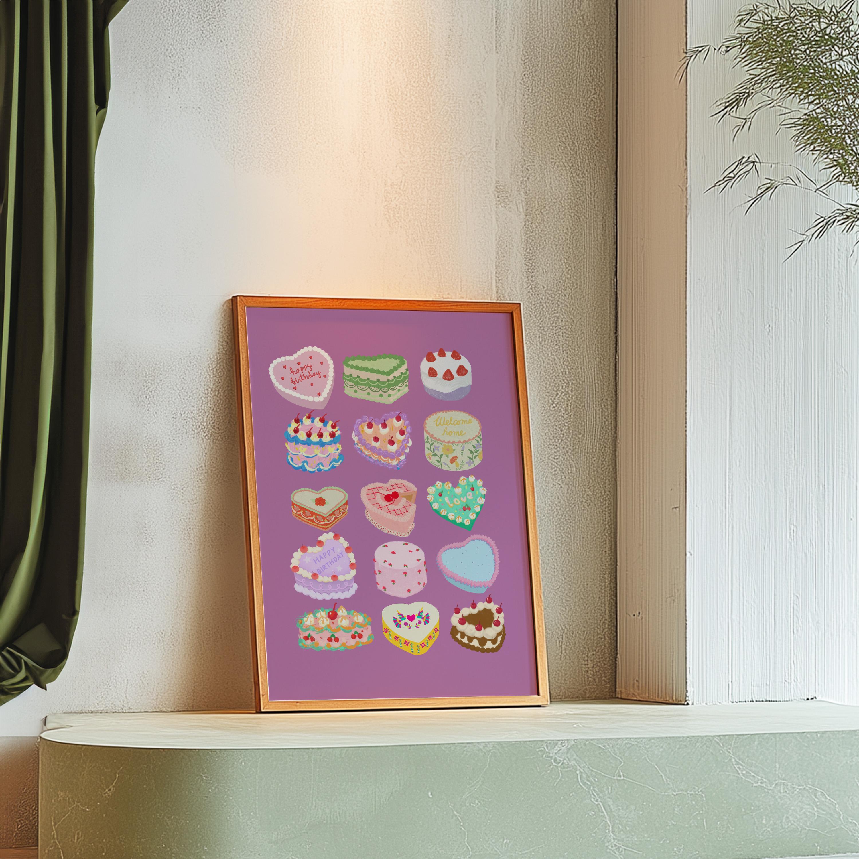Cake Art, Digital Download,Kitchen Wall Art Print,Digital Food Art Print,Trendy Wall Art Print,Kitchen Printables,Kitchen Wall Decor