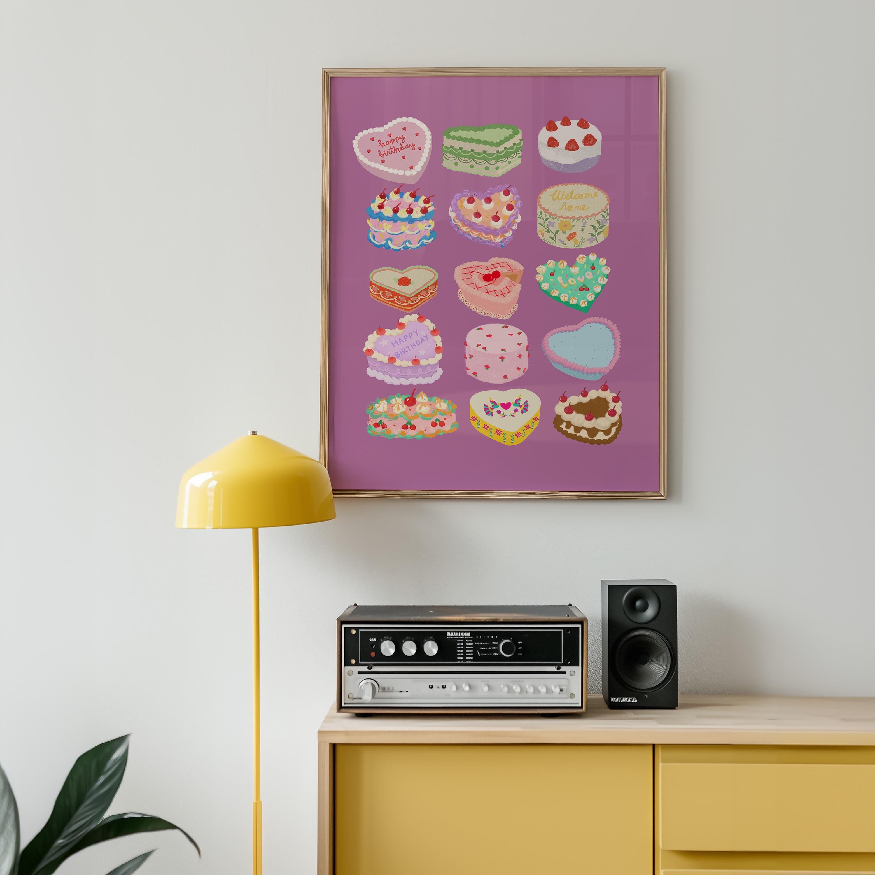 Cake Art, Digital Download,Kitchen Wall Art Print,Digital Food Art Print,Trendy Wall Art Print,Kitchen Printables,Kitchen Wall Decor