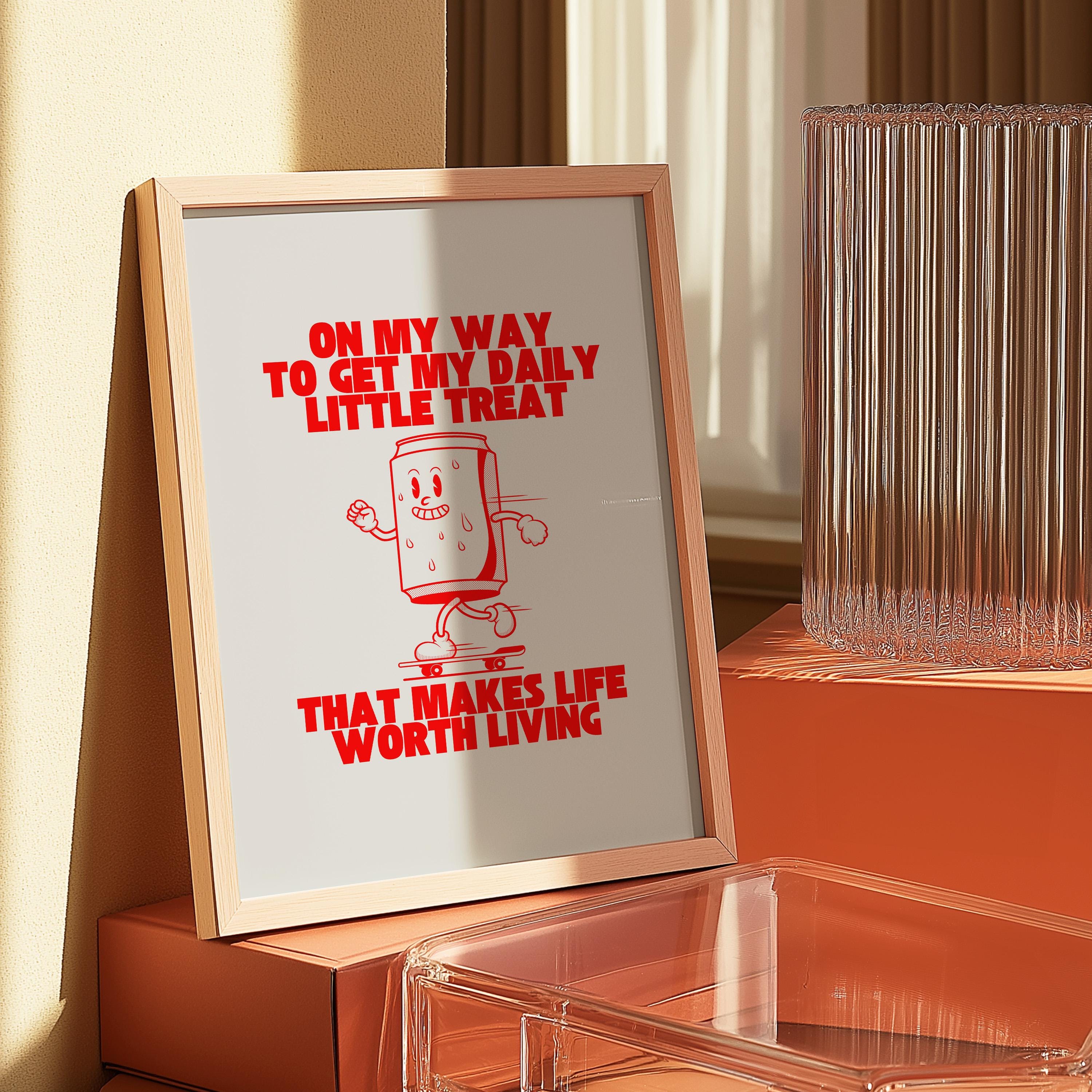 Diet Coke- Digital Download-Wall Print-Retro-Best Diet Coke Art-Large Girly Art-Funny Preppy Art-Soda Art Print-Bar Cart Print-Kitchen Art