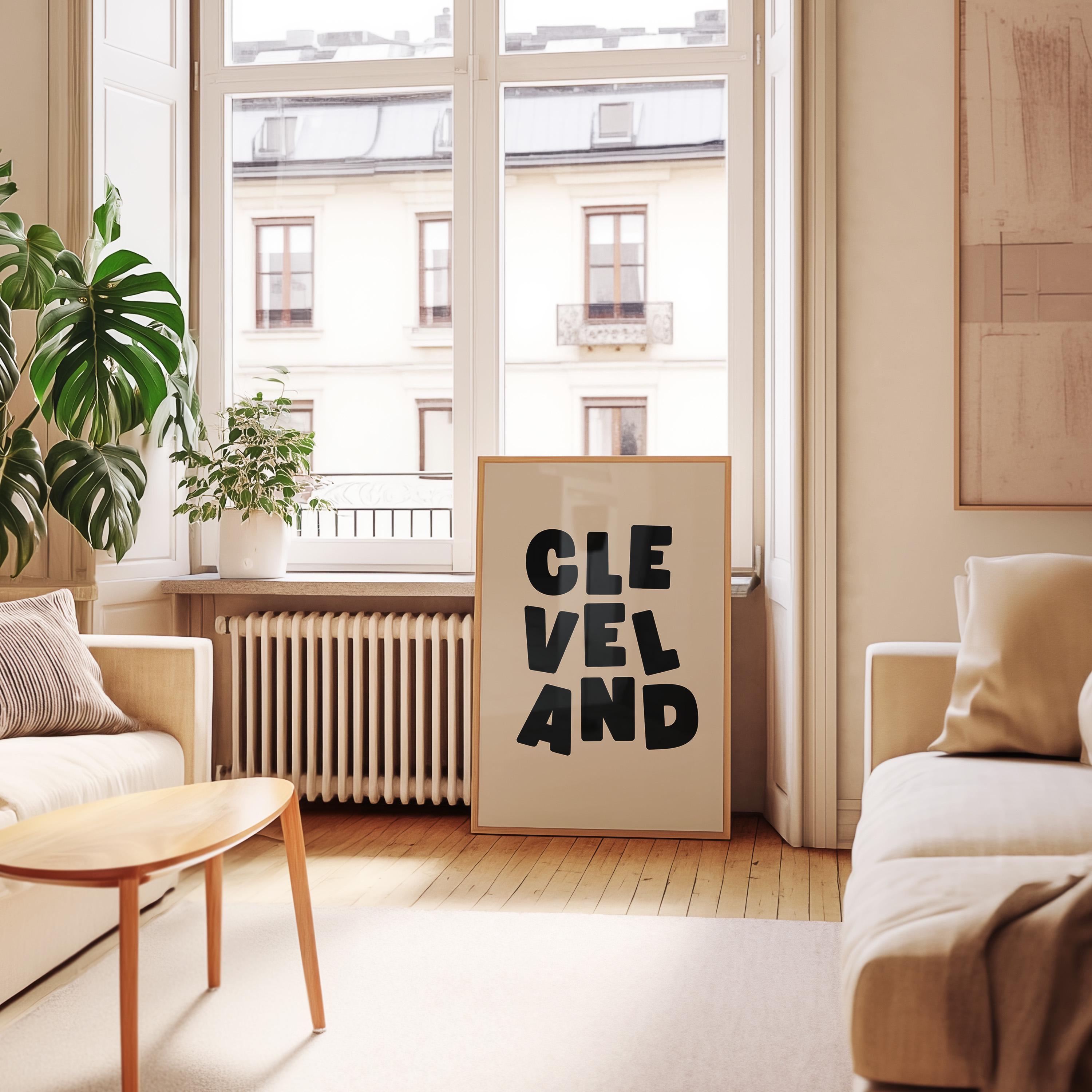 City Digital Prints, See you in Cleveland, Cleveland Prints, Preppy Art, Trendy Location Art, Cleveland Poster, Cleveland Art, Ohio Art