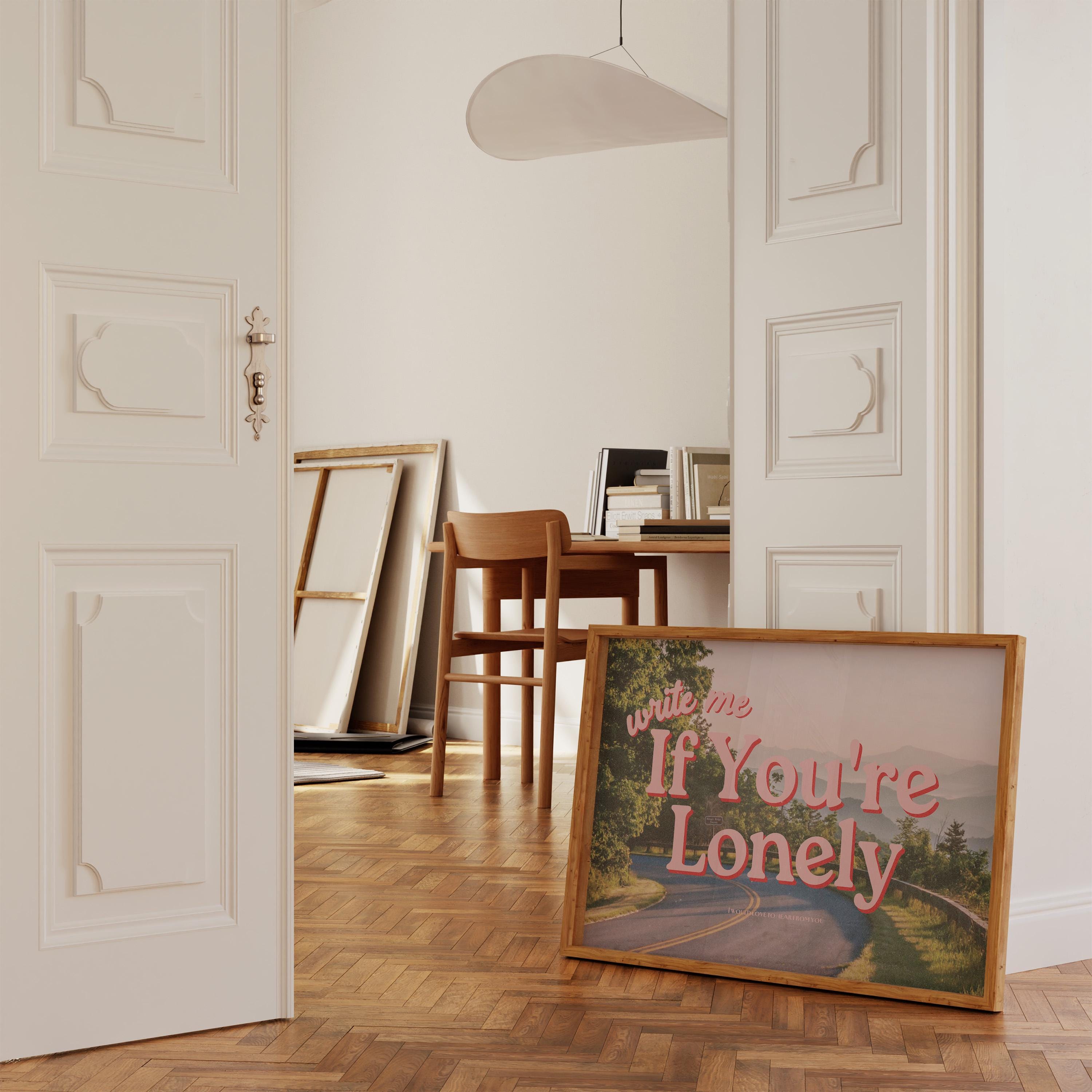 Grainy Retro Print,Digital Pink Art Prints,Retro Photograph Prints,Retro Art Print,Preppy Art,Trendy Art Print, write me if you're lonely