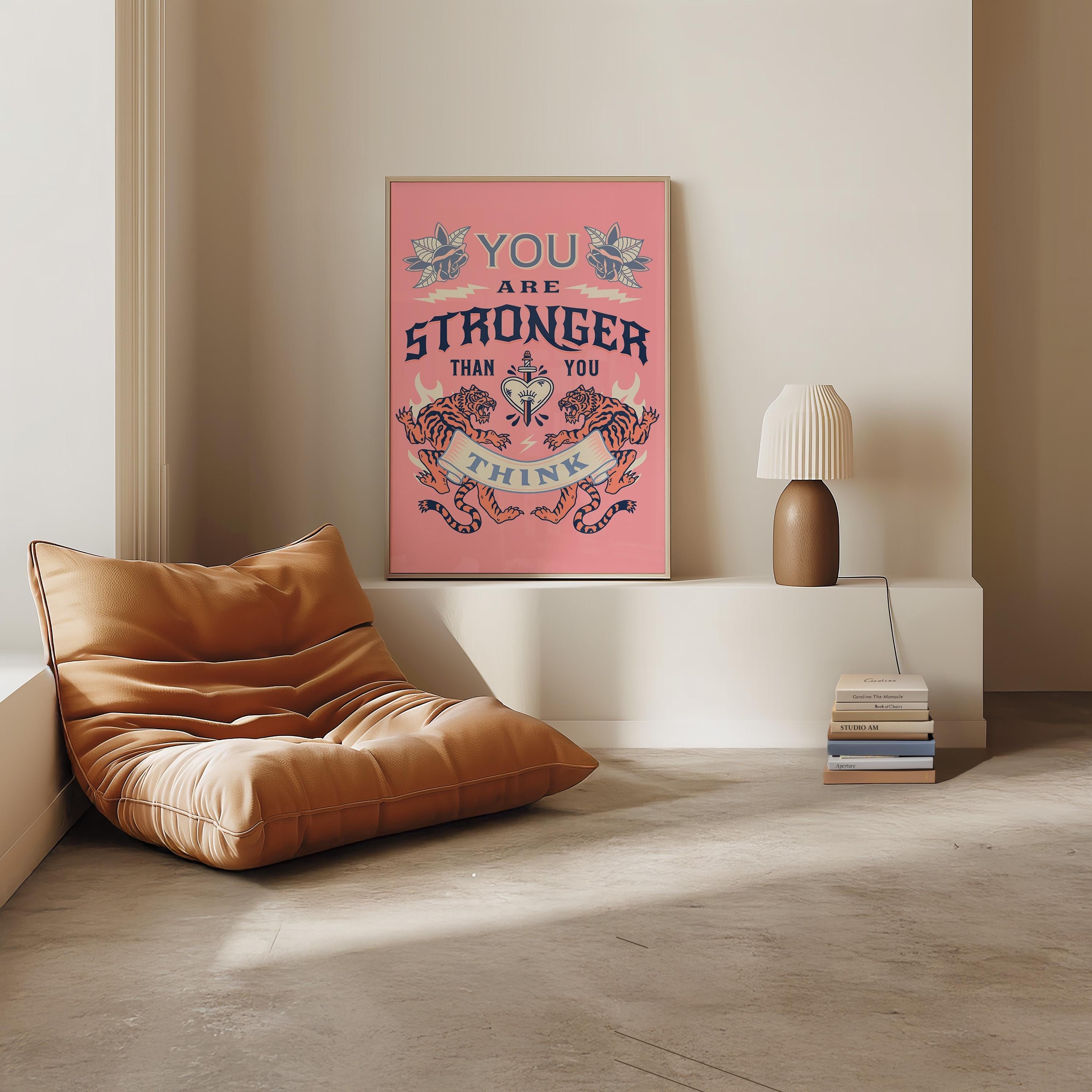 Digital Prints,Tiger Art Print, Funky Trendy Art Prints, Dorm Decor, Digital download, Trendy Art, Animal Art, Minimal Poster,Strong Art