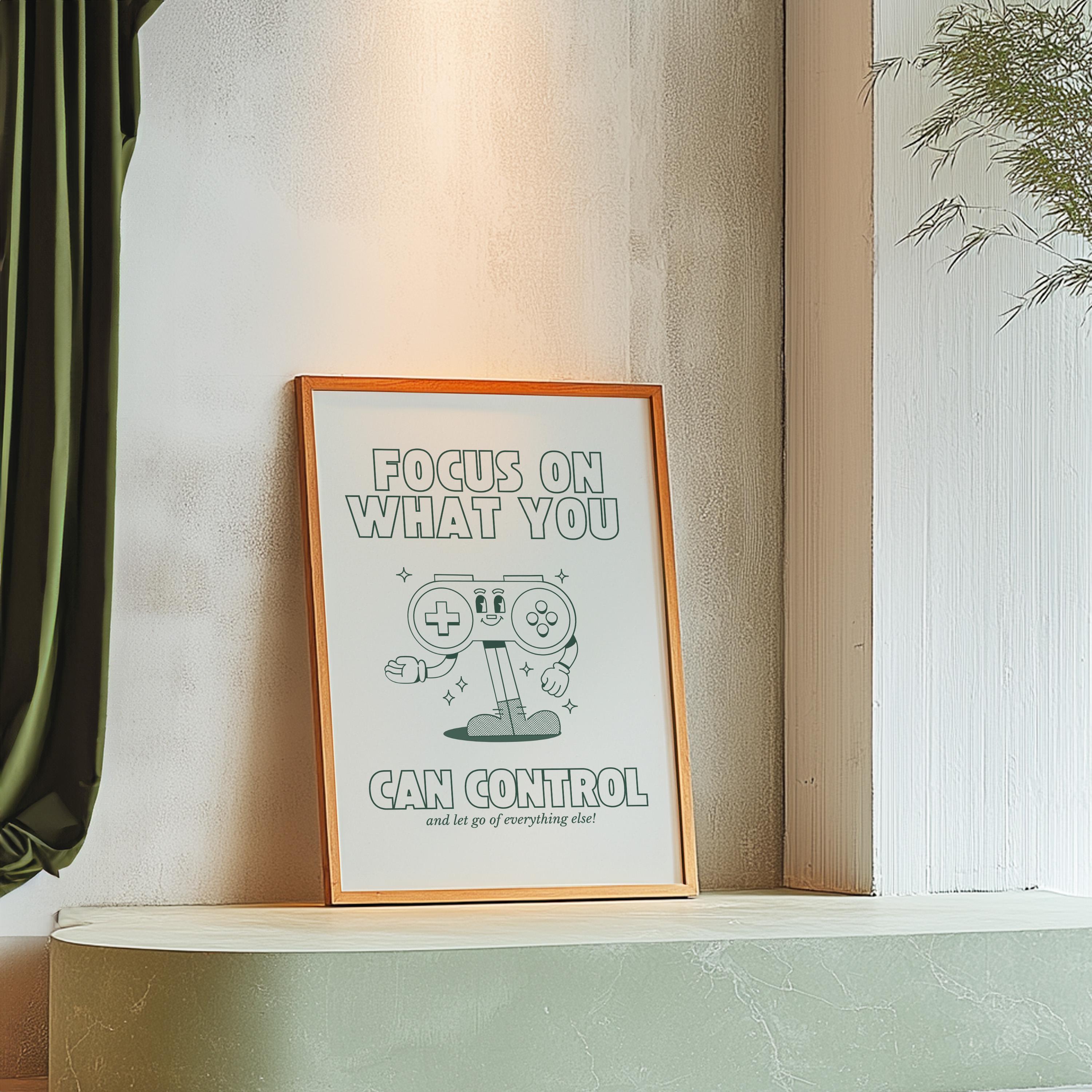 Game Control Art,Gamer Art,Downloadable Print,70s Art Print,Retro Character Art,Trendy Posters,Vintage Mascot Art,Cute Positive Art