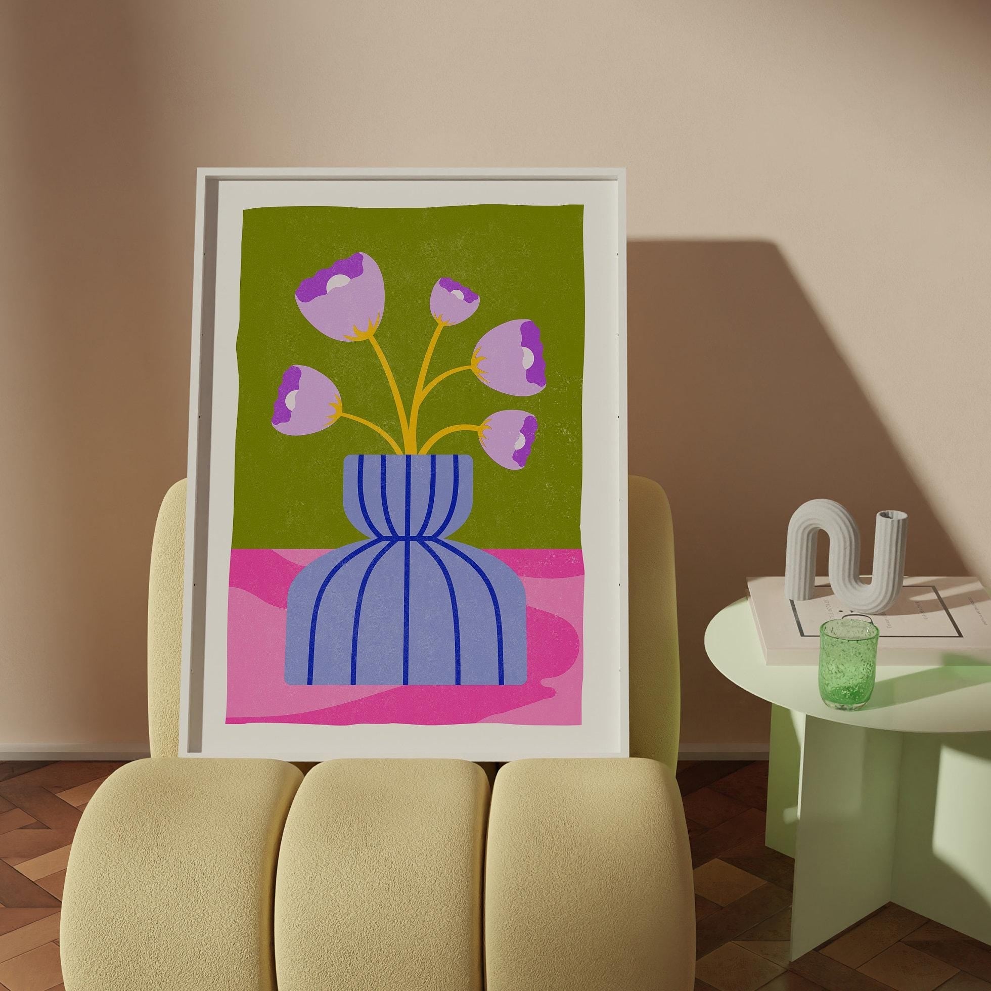 Purple Flower Abstract Digital Art Print