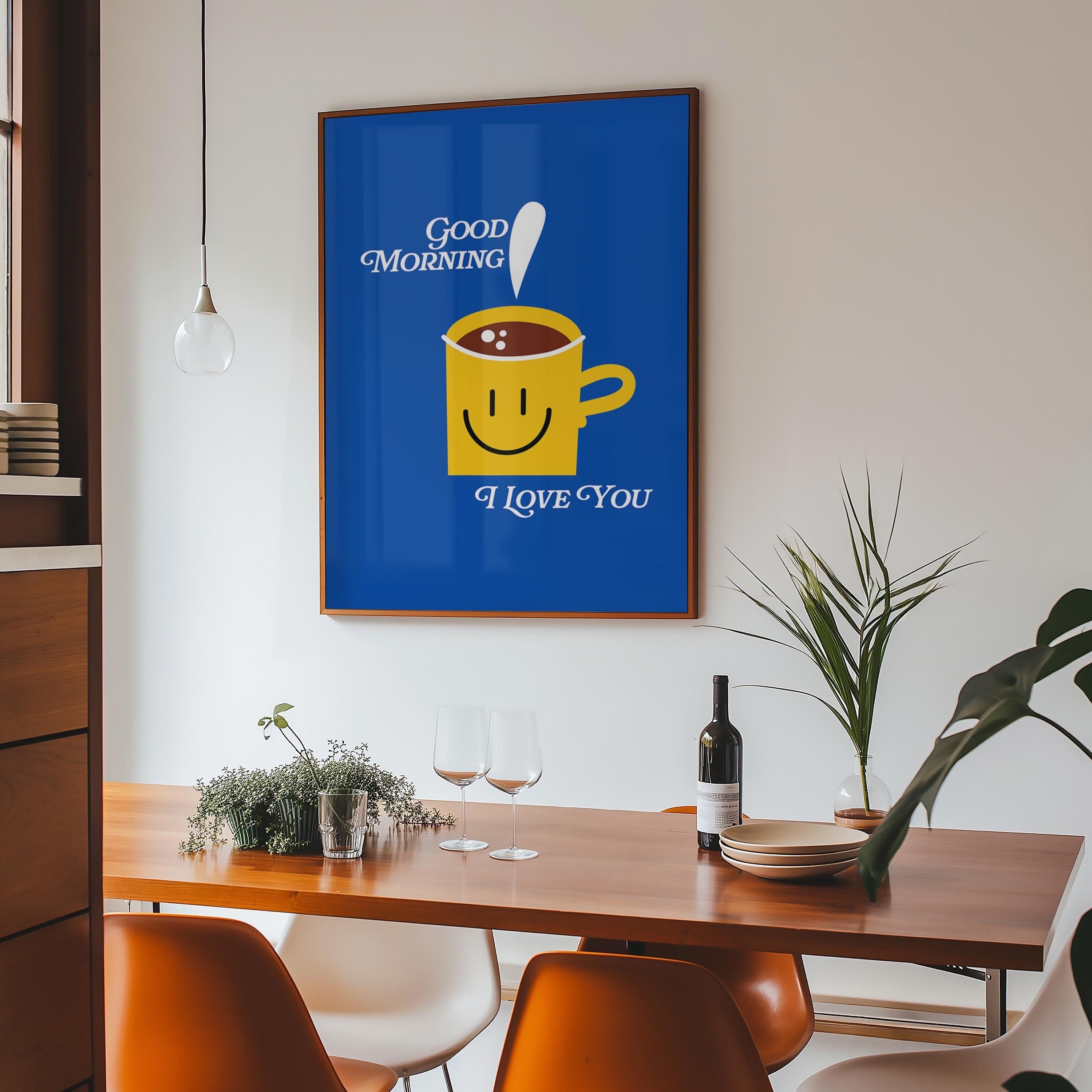 Coffee art print, coffee mug art, smiley art print, smiley face, Kitchen Art, Coffee Cartoon Print, cute Coffee Art, kitchen poster