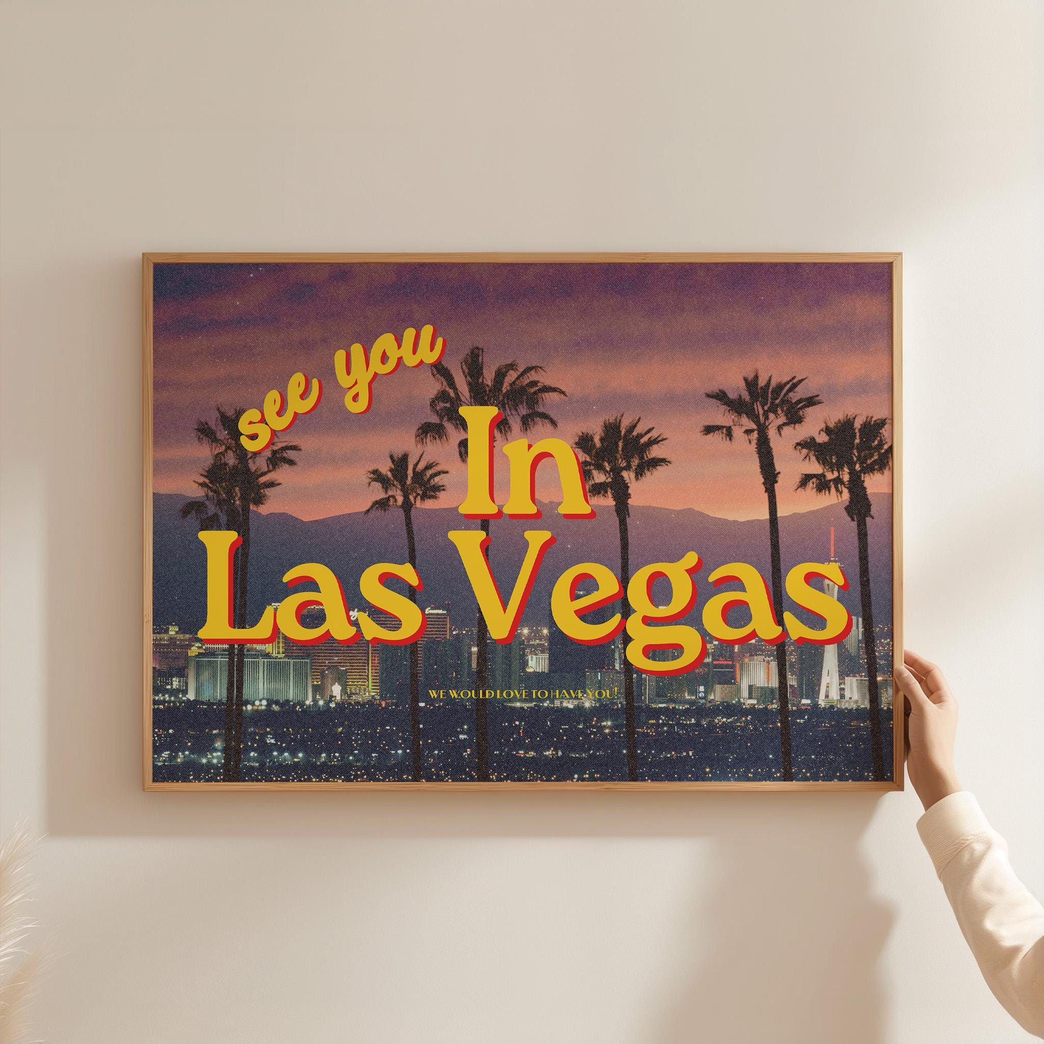 See you in Las Vegas, Retro Photo Prints, Las Vegas Art, Nevada Art Print, Las Vegas Poster, Digital Download, GS Print Shoppe