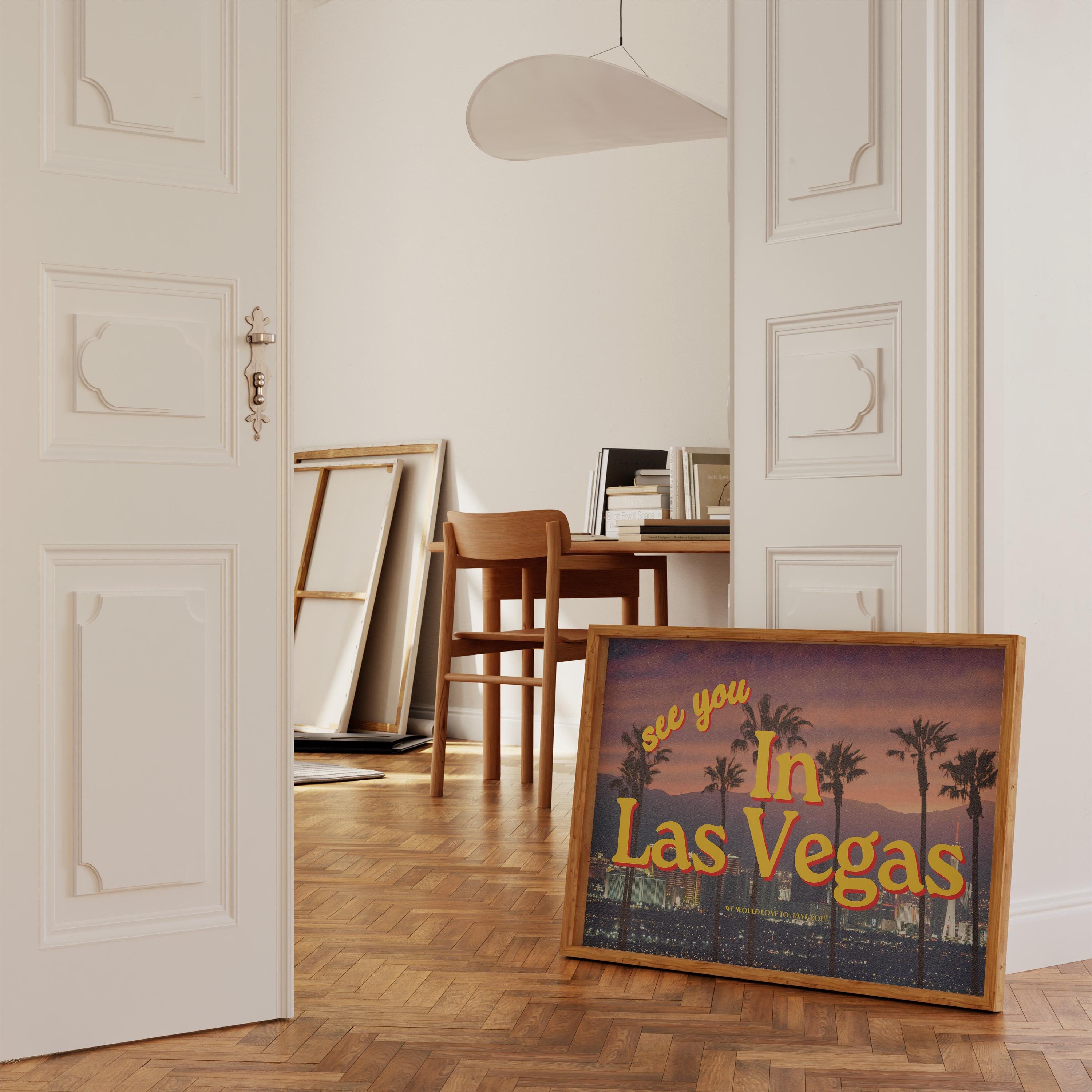 See you in Las Vegas, Retro Photo Prints, Las Vegas Art, Nevada Art Print, Las Vegas Poster, Digital Download, GS Print Shoppe