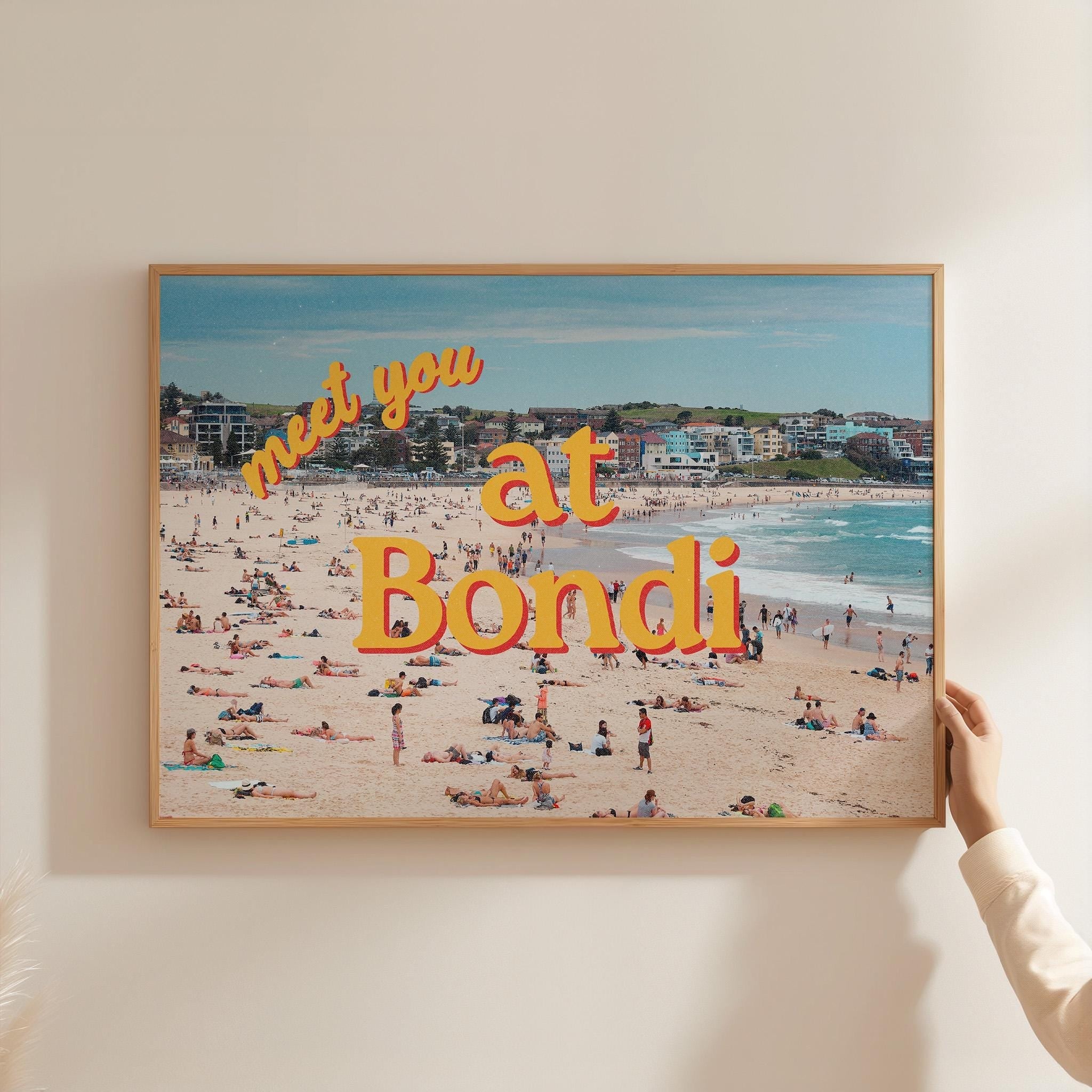 Australia Art, Bondi Posters, Digital Art Prints, Retro Beach Prints, Australia Photo Art, Bondi Art print, Trendy Art Print, Bondi Art