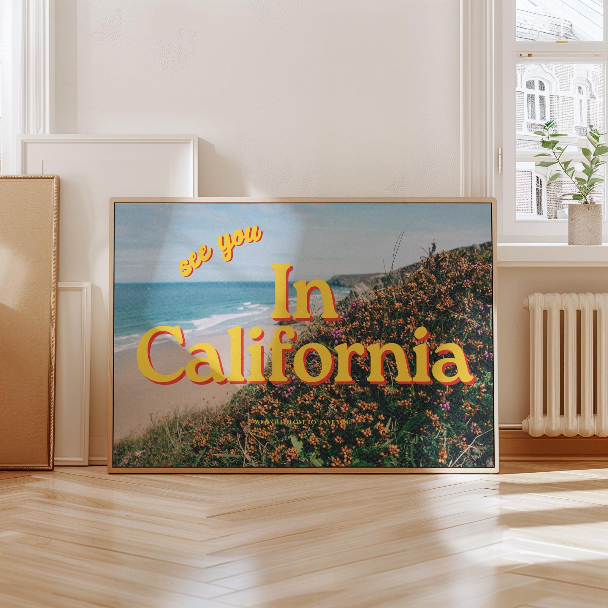 Grainy Retro Print,Digital Art Prints,California Art,Retro Photograph Prints,Retro Photo Art Print,Preppy Art,Trendy Art Print, CA Print
