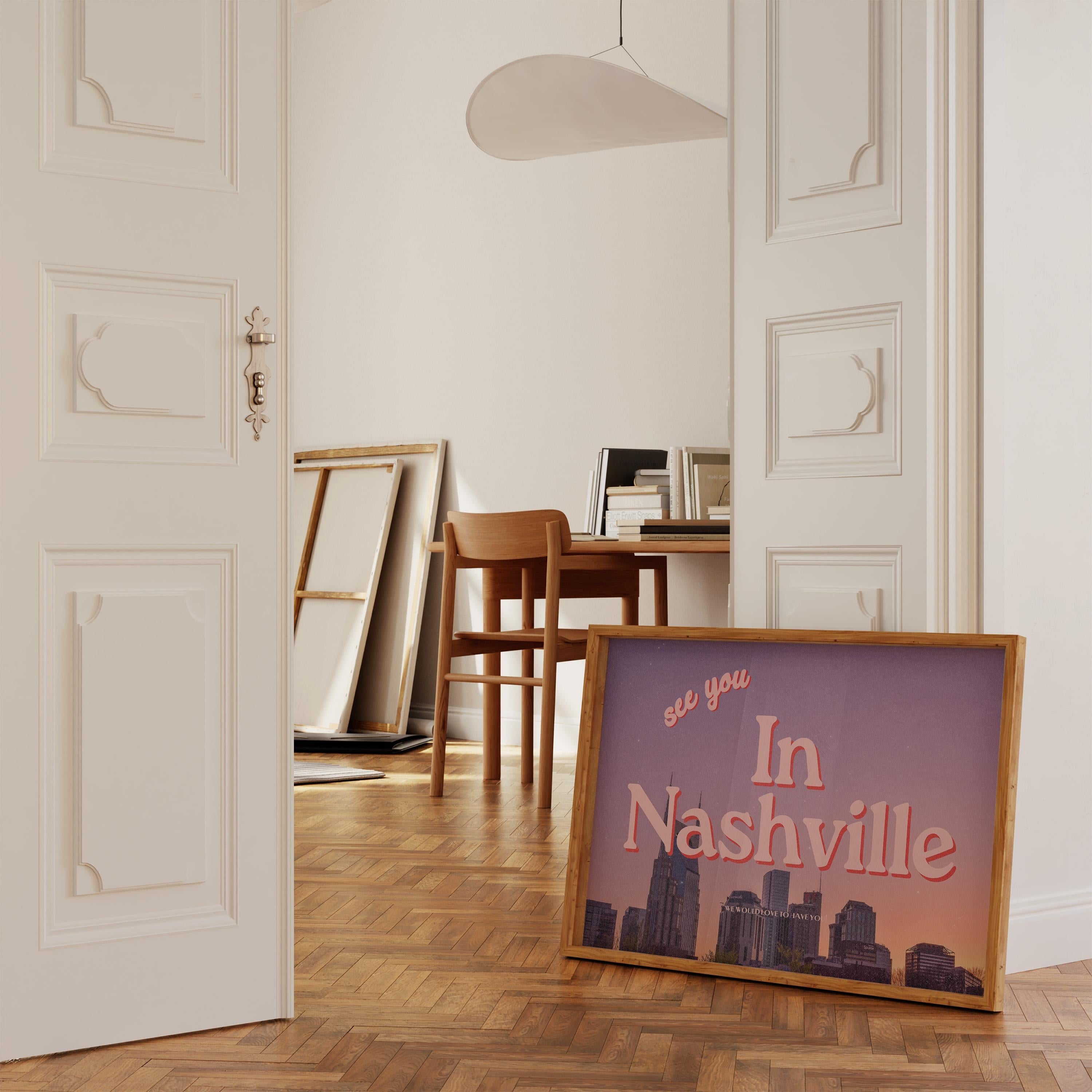 Nashville Art, Digital Art Prints, See you in Nashville,  Nashville Art, Trendy Art Print, Tennessee Art, GS print shoppe, nashville poster