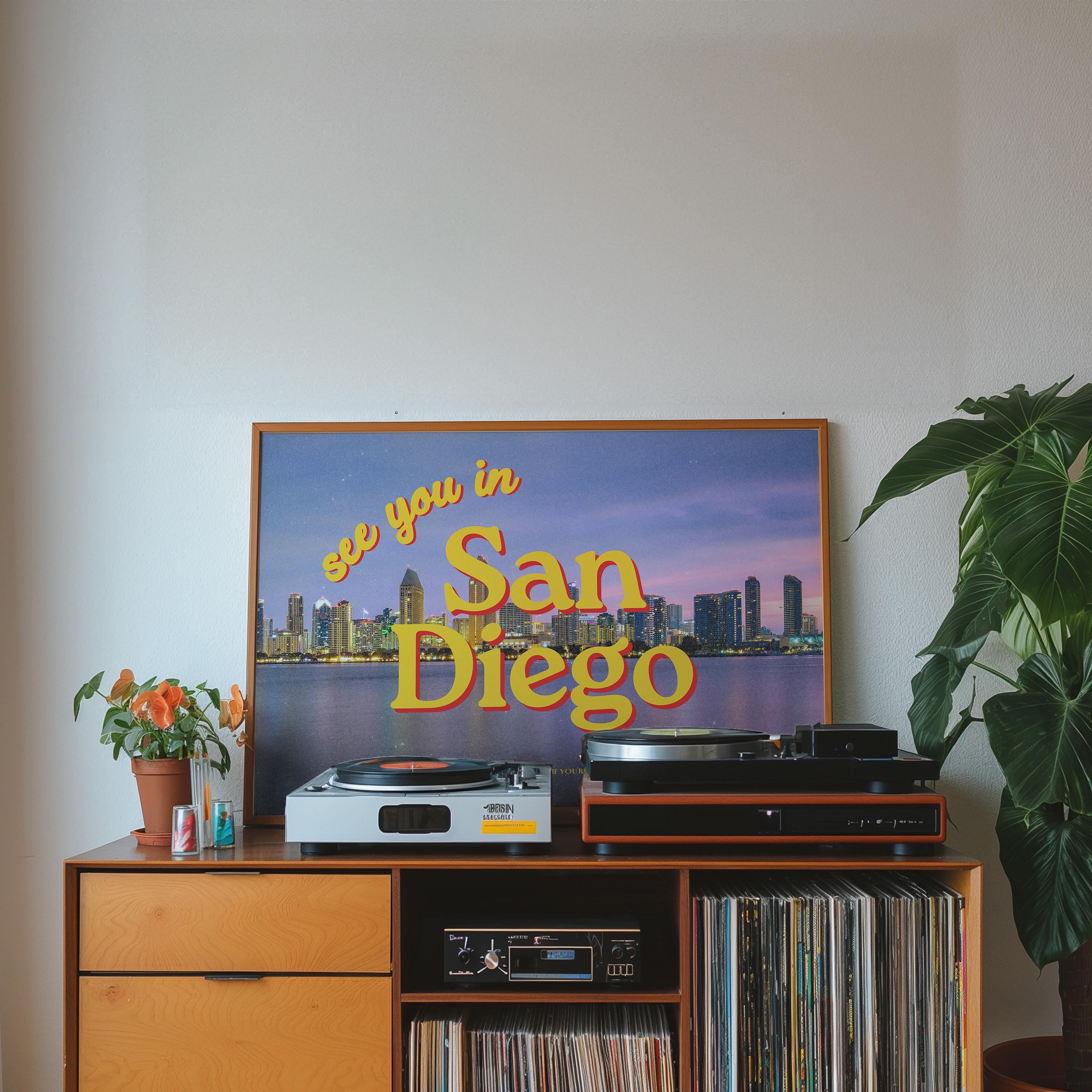 See you in San Diego, San Diego art prints, san diego art, san diego posters, gift for friend, housewarming gift, gs print shoppe