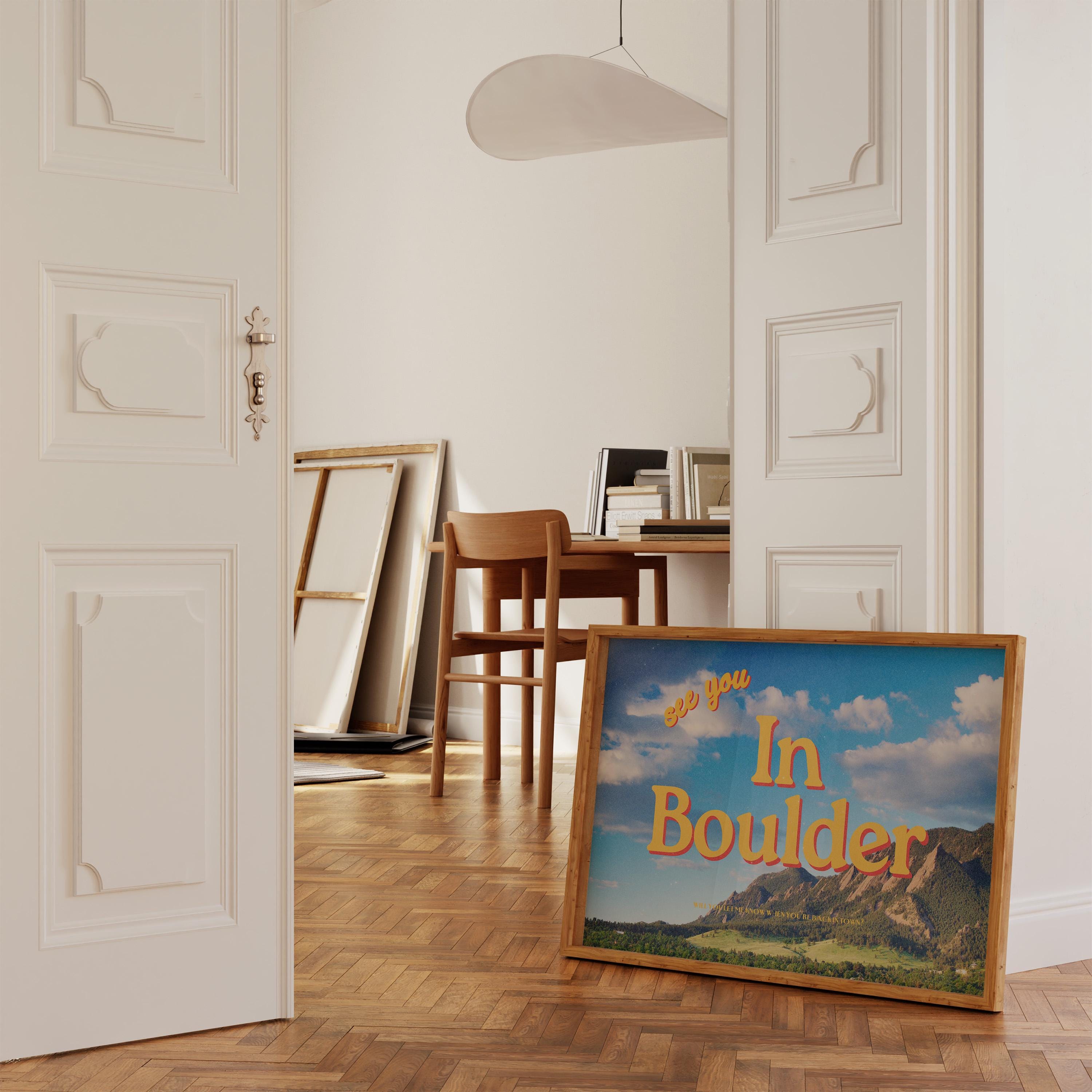 Boulder Art Prints, See you in Boulder, Buffs art print, colorado posters, boulder digital art, gift for friend, gs print shoppe, boulder