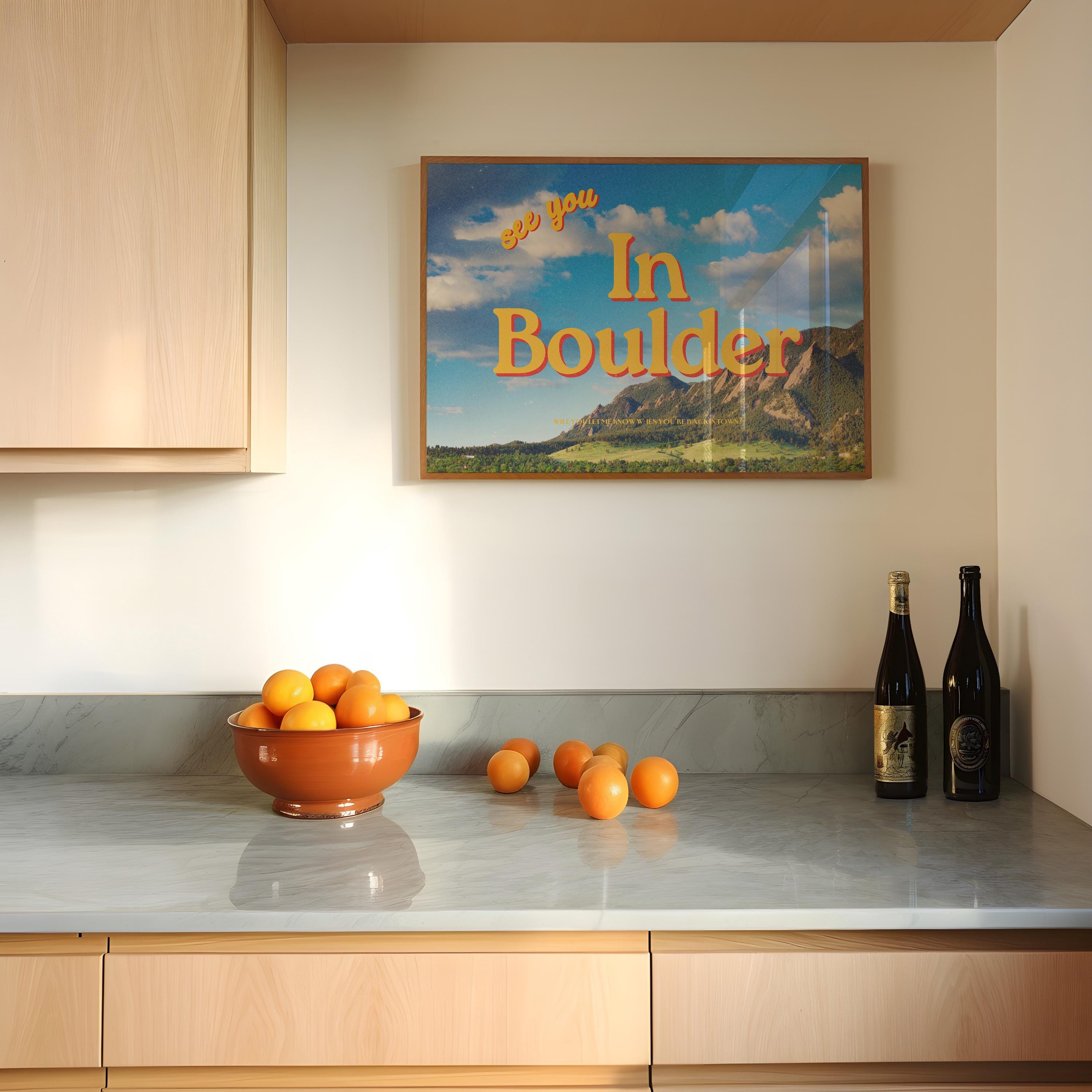 Boulder Art Prints, See you in Boulder, Buffs art print, colorado posters, boulder digital art, gift for friend, gs print shoppe, boulder