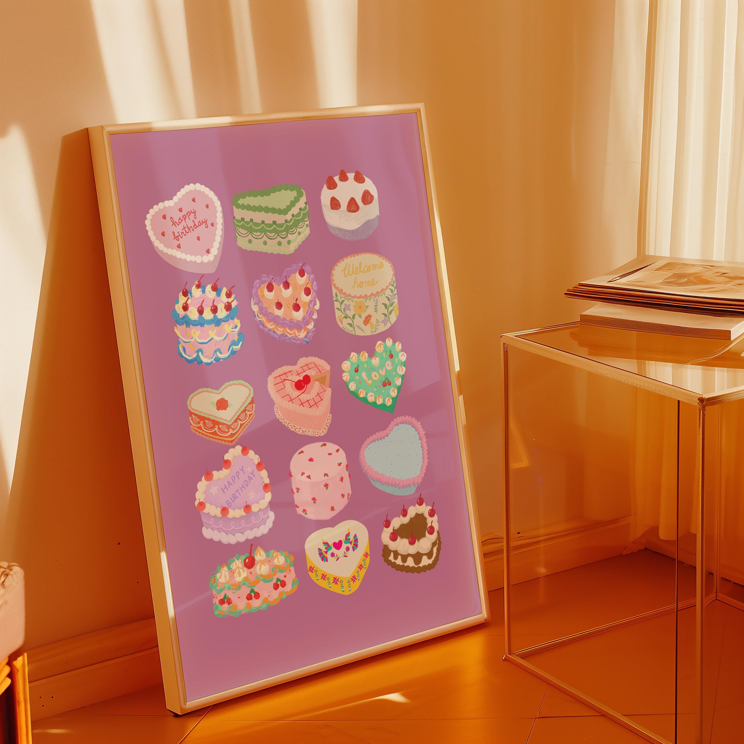 Cake Art, Digital Download,Kitchen Wall Art Print,Digital Food Art Print,Trendy Wall Art Print,Kitchen Printables,Kitchen Wall Decor