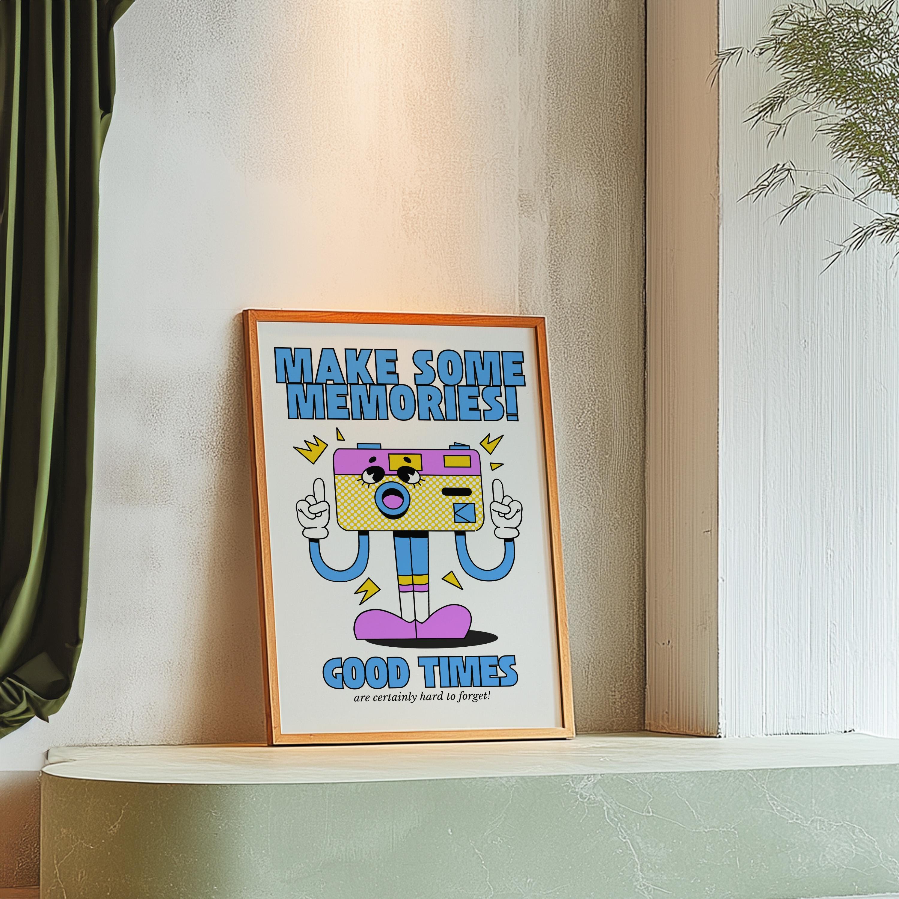 Classroom Art, Kids Room Art, Downloadable Print, Cartoon Art Print, Retro Character Art, Encouragement Poster, Vintage Mascot Art
