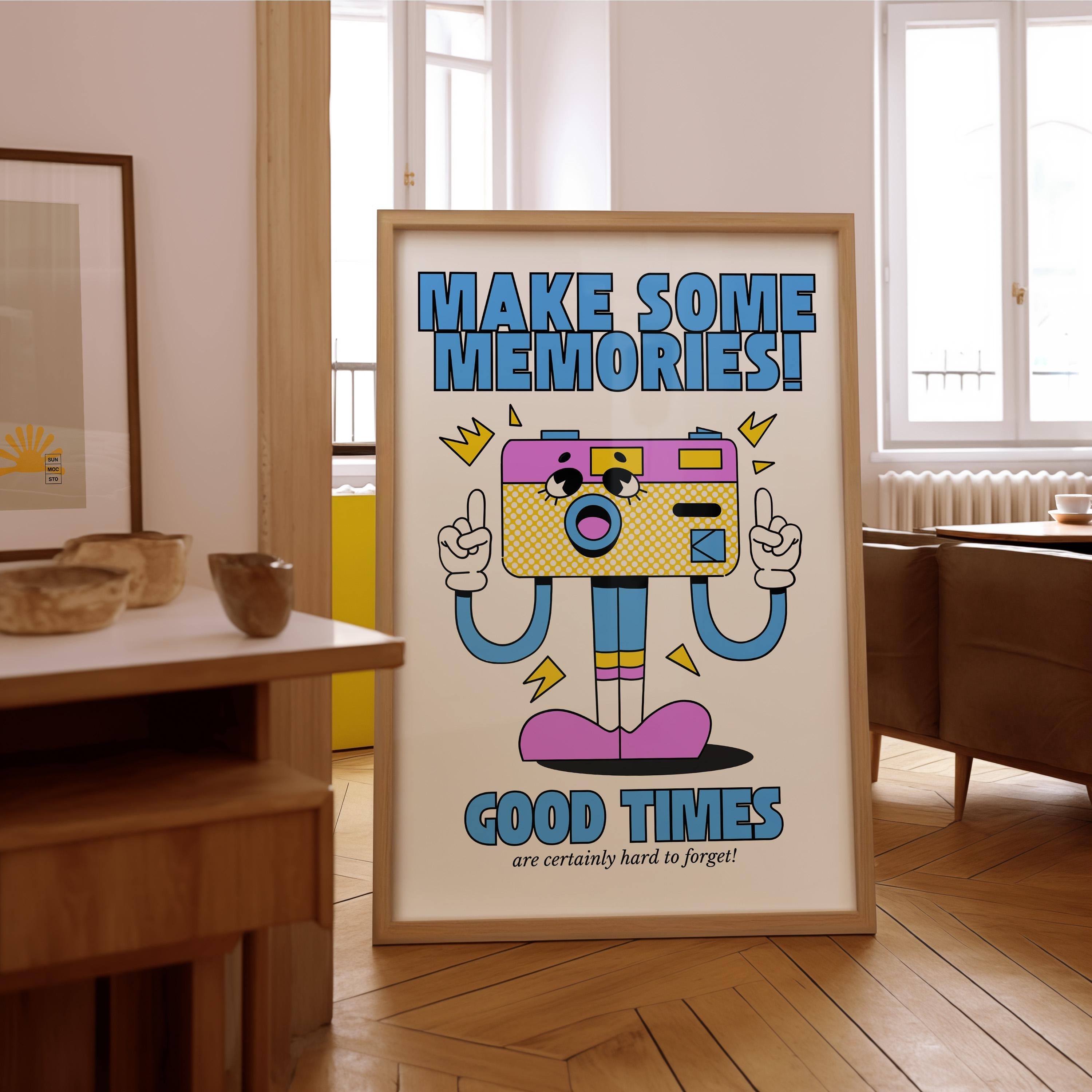 Classroom Art, Kids Room Art, Downloadable Print, Cartoon Art Print, Retro Character Art, Encouragement Poster, Vintage Mascot Art