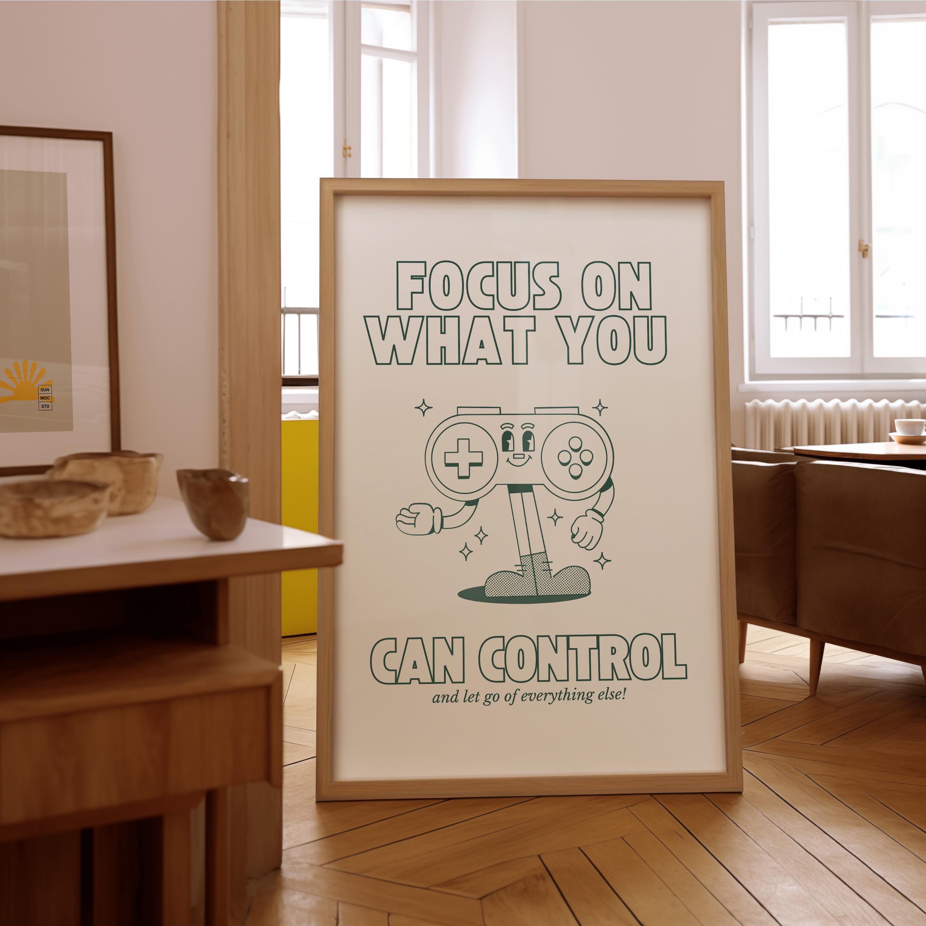 Game Control Art,Gamer Art,Downloadable Print,70s Art Print,Retro Character Art,Trendy Posters,Vintage Mascot Art,Cute Positive Art