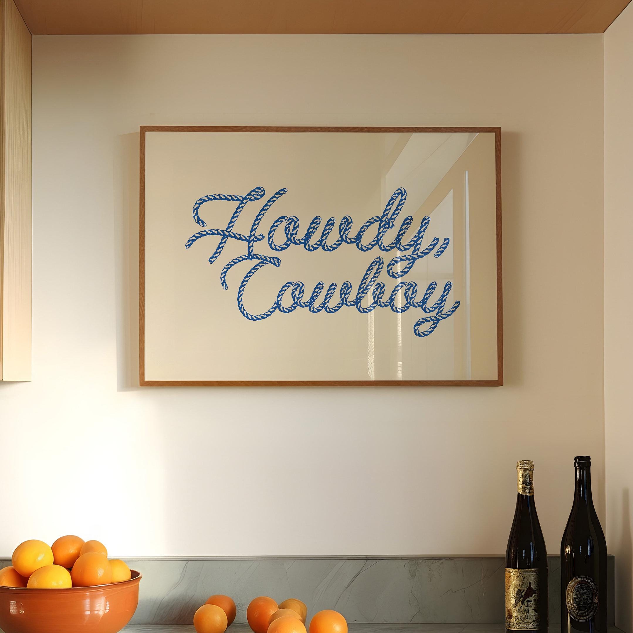 Howdy Poster Western Wall Art Minimalist Print Southern Home Decor Wild West Print Pink Howdy Art Digital Download 1 Print