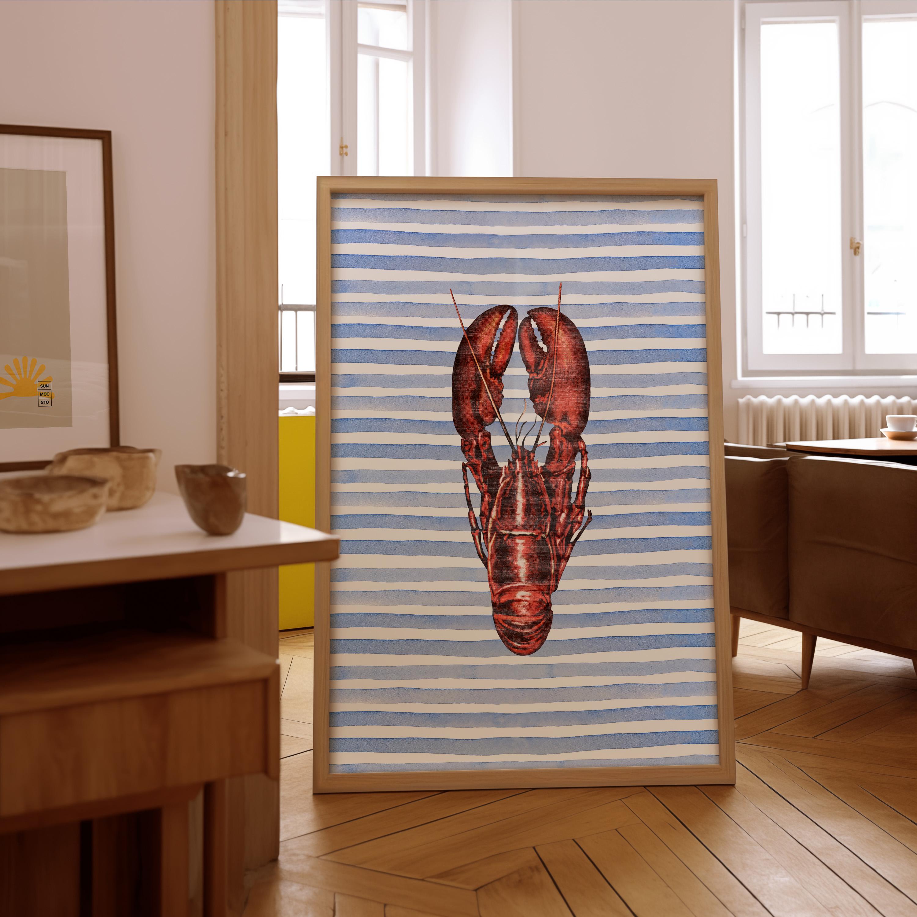 Lobster Print, Coastal Decor, Coastal Wall Art, Kitchen Art, Vintage Food Print, Coastal Art, Food Art, Seaside, Trendy Wall Art, Home Decor