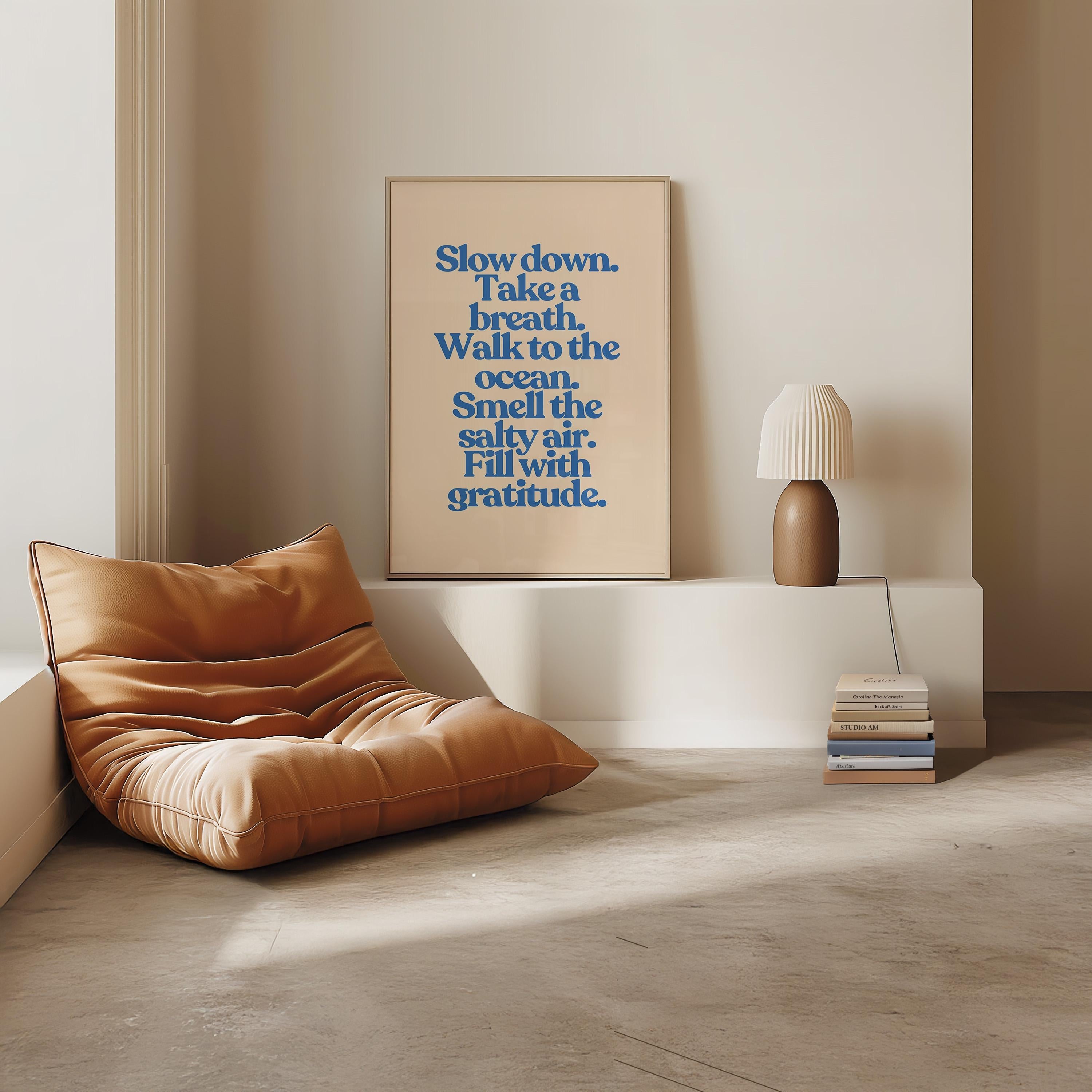 Motivation Art Print, Slow Down Art, Retro Art print, Simple Posters, Wall Art, Apartment Art Print, Typography art, gratitude print