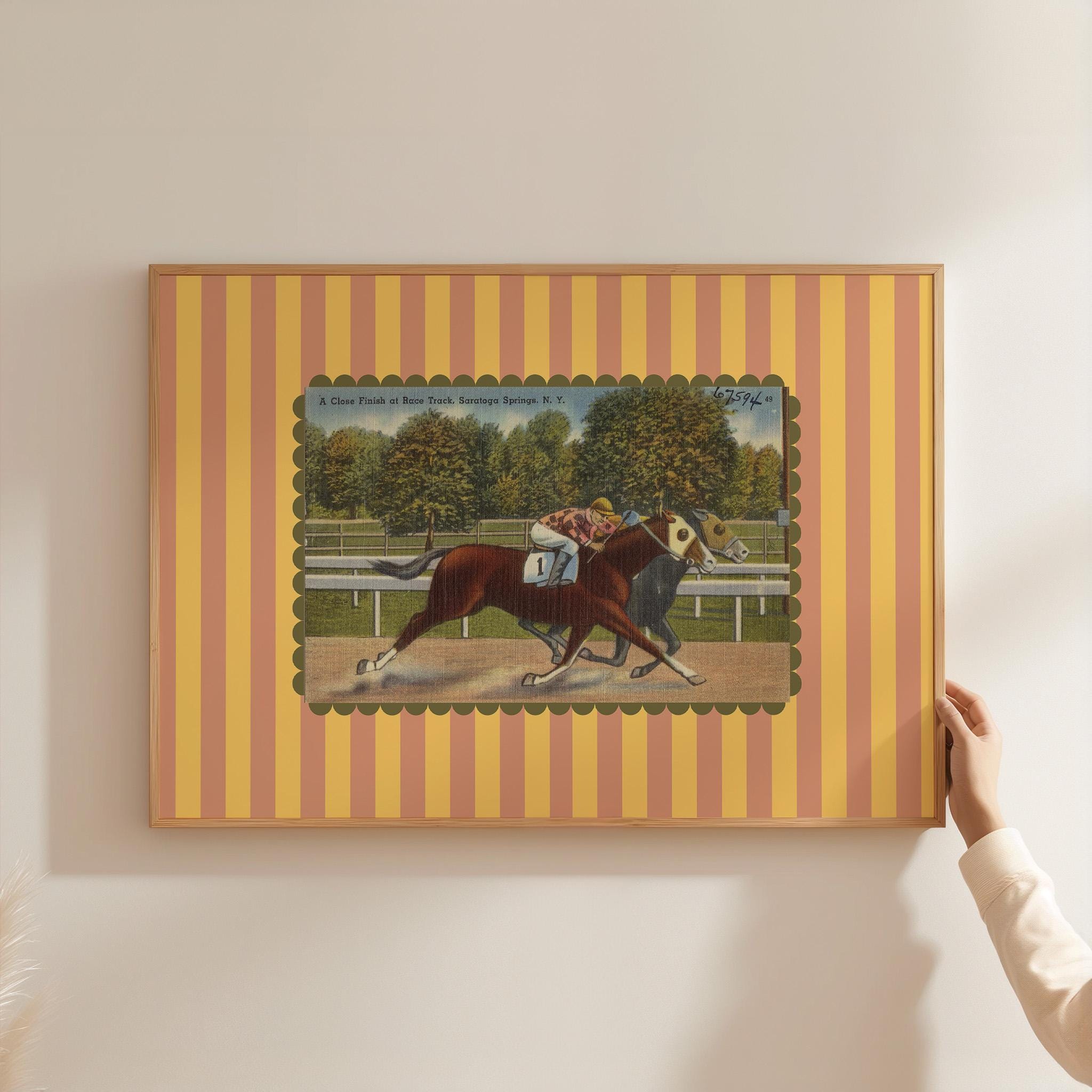 Striped Print, Trendy Poster, Retro Art, Instant Digital Download, Horse Racing Print, Horses Art Print, Boys Room Posters, GS Print Shoppe