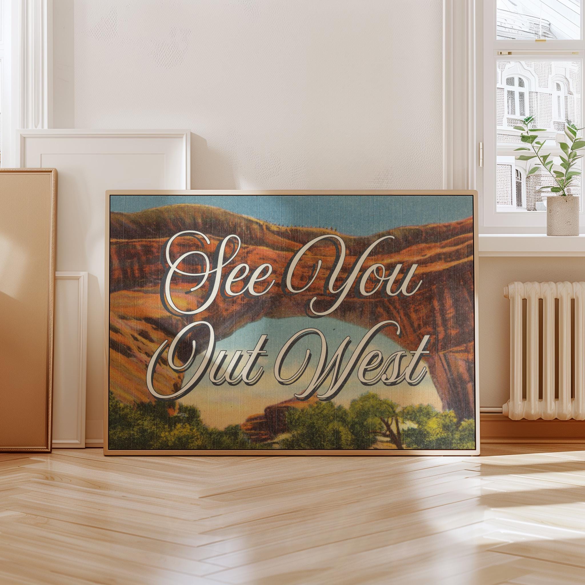 Retro Photograph Prints, Retro Art Print, Western Art, Trendy Art Print, Postcard Print, Cowboy Art, Western Theme Nursery, Western Decor