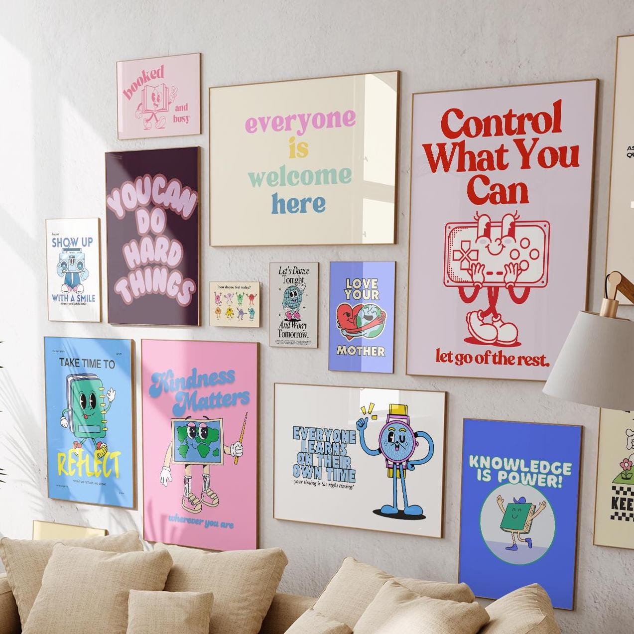 Gallery Wall Set of 17 Digital Art Prints