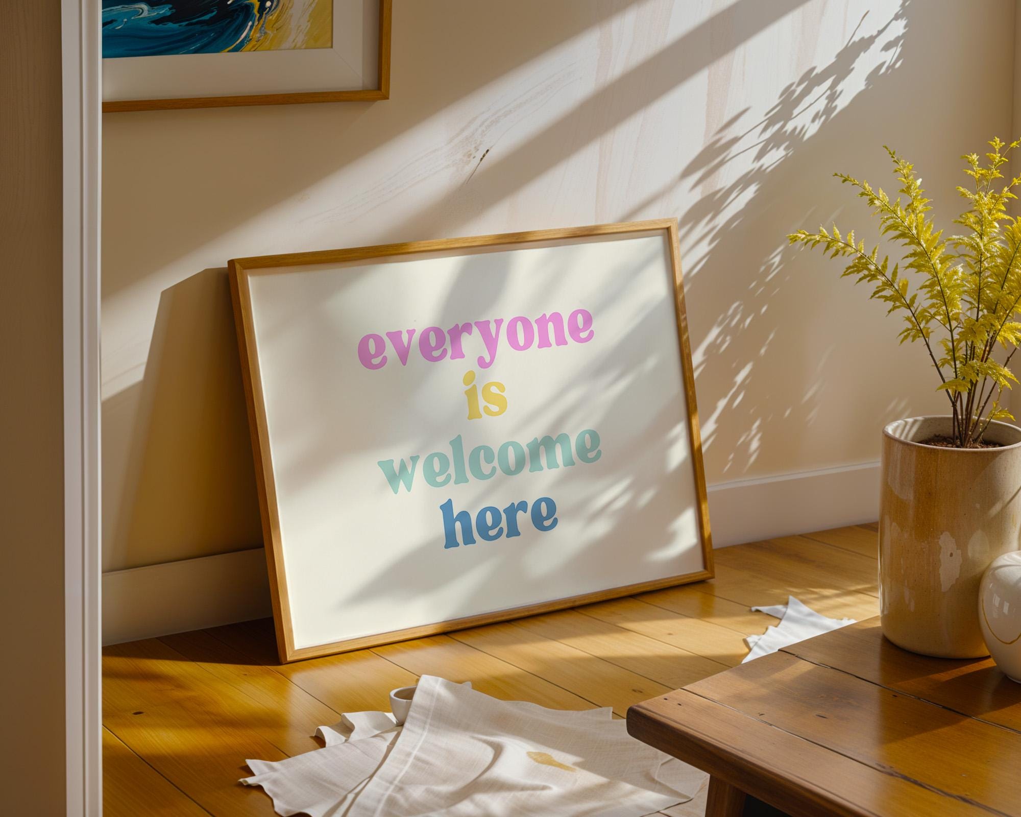 Everyone Is Welcome Here, Digital Download, School Posters, Inclusivity Art Print, LGBTQIA Posters, Welcoming Classroom Art