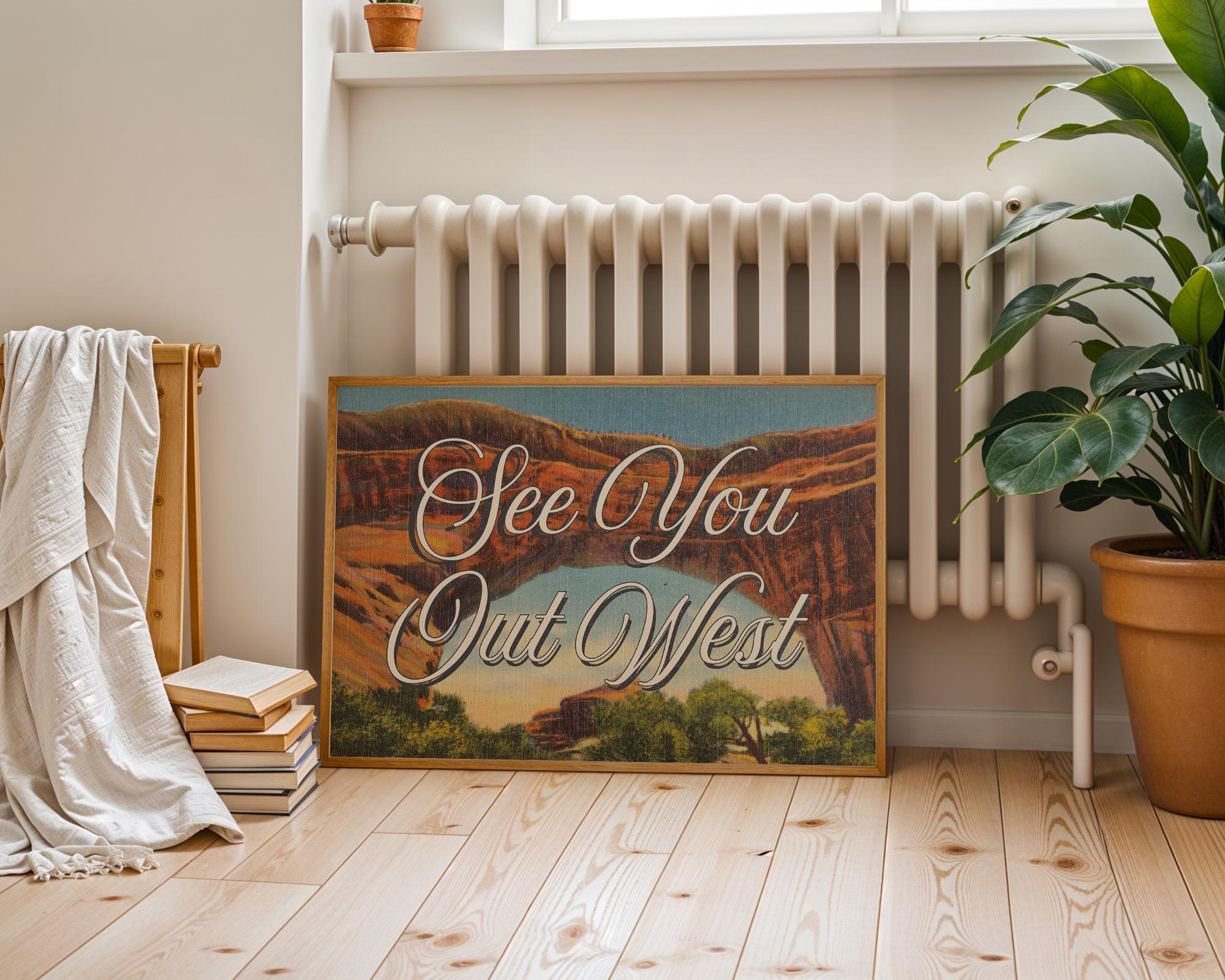 Retro Photograph Prints, Retro Art Print, Western Art, Trendy Art Print, Postcard Print, Cowboy Art, Western Theme Nursery, Western Decor