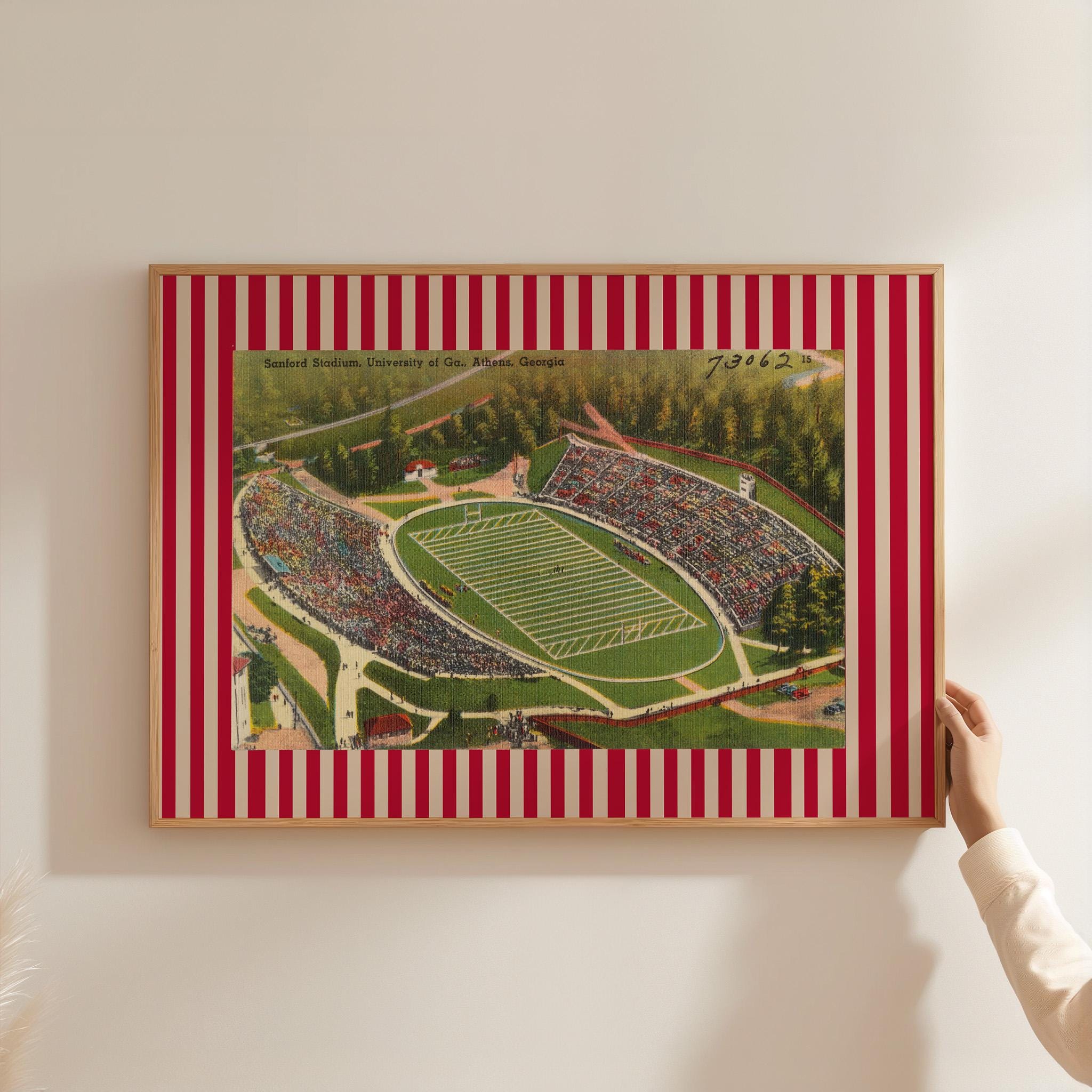 Retro Football Print, Georgia Art, Sports Team Wall Decor, College Football Gift, Nursery Art Print, University of Georgia Art, Football