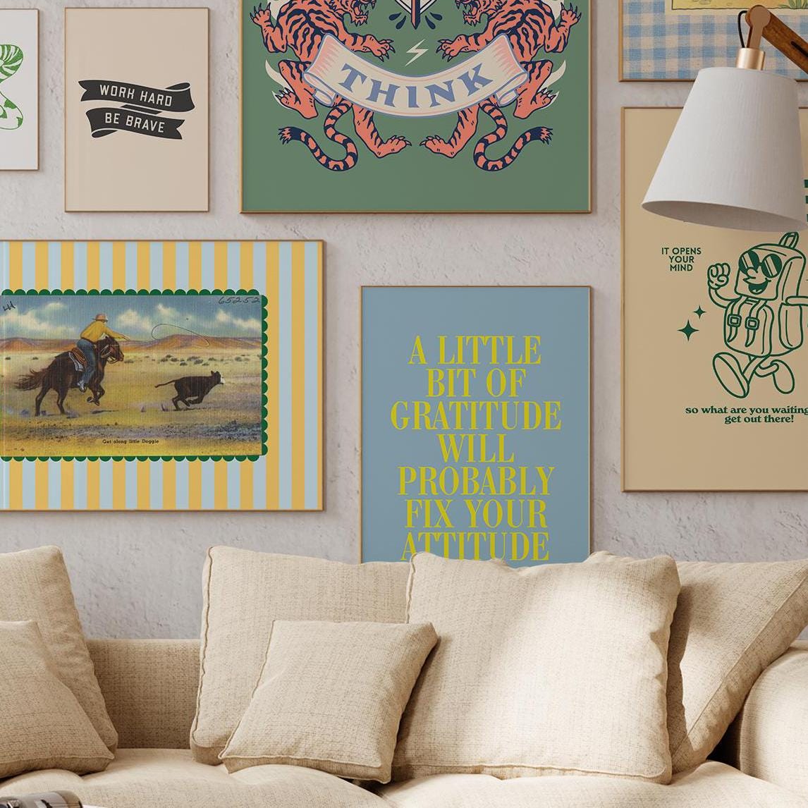Set of 15 Art Prints, Boys Room Decor, Boys Art Prints, Green and Blue Decor, Fun Poster Bundle, Gallery Wall Set, Kids Room Art Downloads