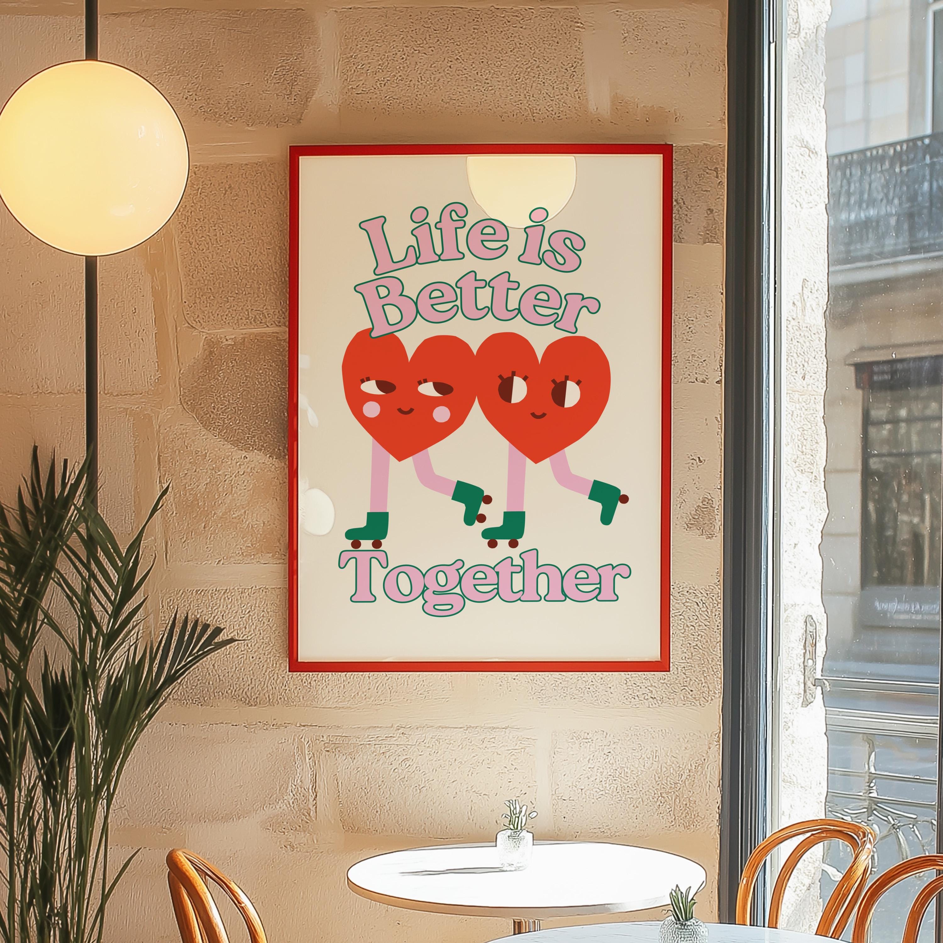 Classroom Art, Kids Room Art, Downloadable Print, Cartoon Art, Friendship Posters, Trendy Posters, Vintage Mascot Art, Cute Positive Poster