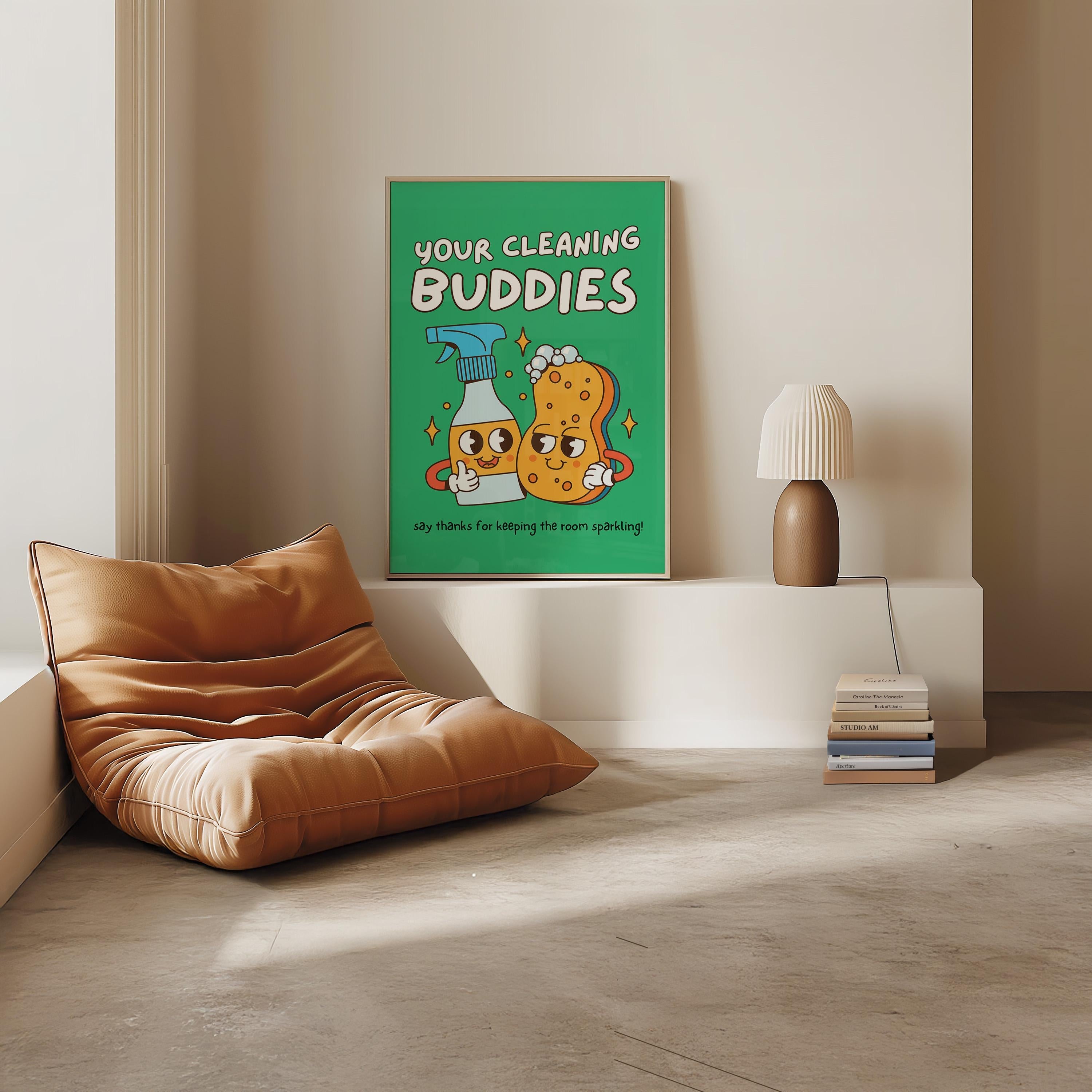 Classroom Art, Kids Room Art, Downloadable Print, Cartoon Art, Clean Up Print, Trendy Posters, Vintage Mascot Art, Cute Positive Poster