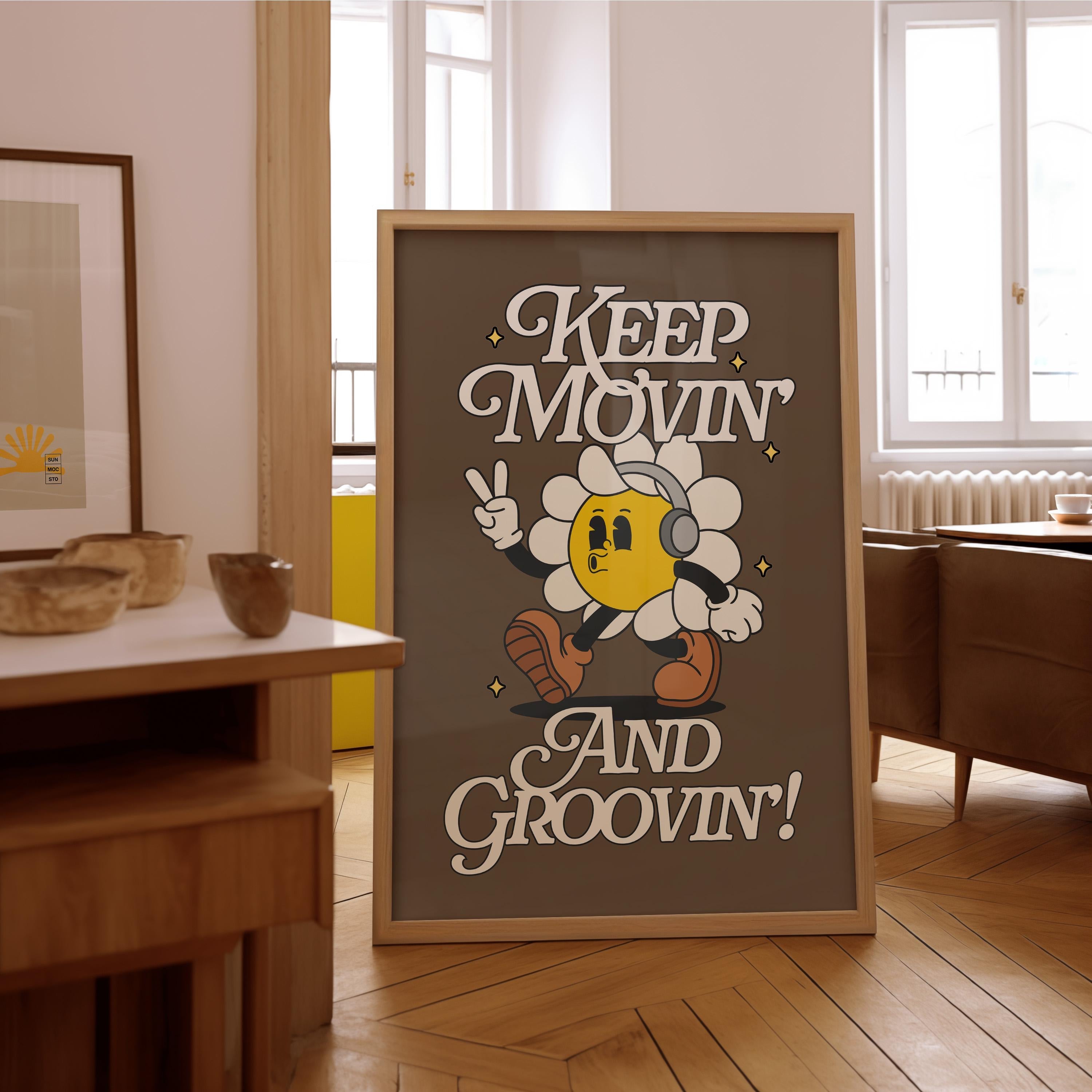 Classroom Art Print, Kids Art, Flower Art Print, Cute Cartoon Art, Retro art print, Floral Decor, Fun Classroom decor, kids room print