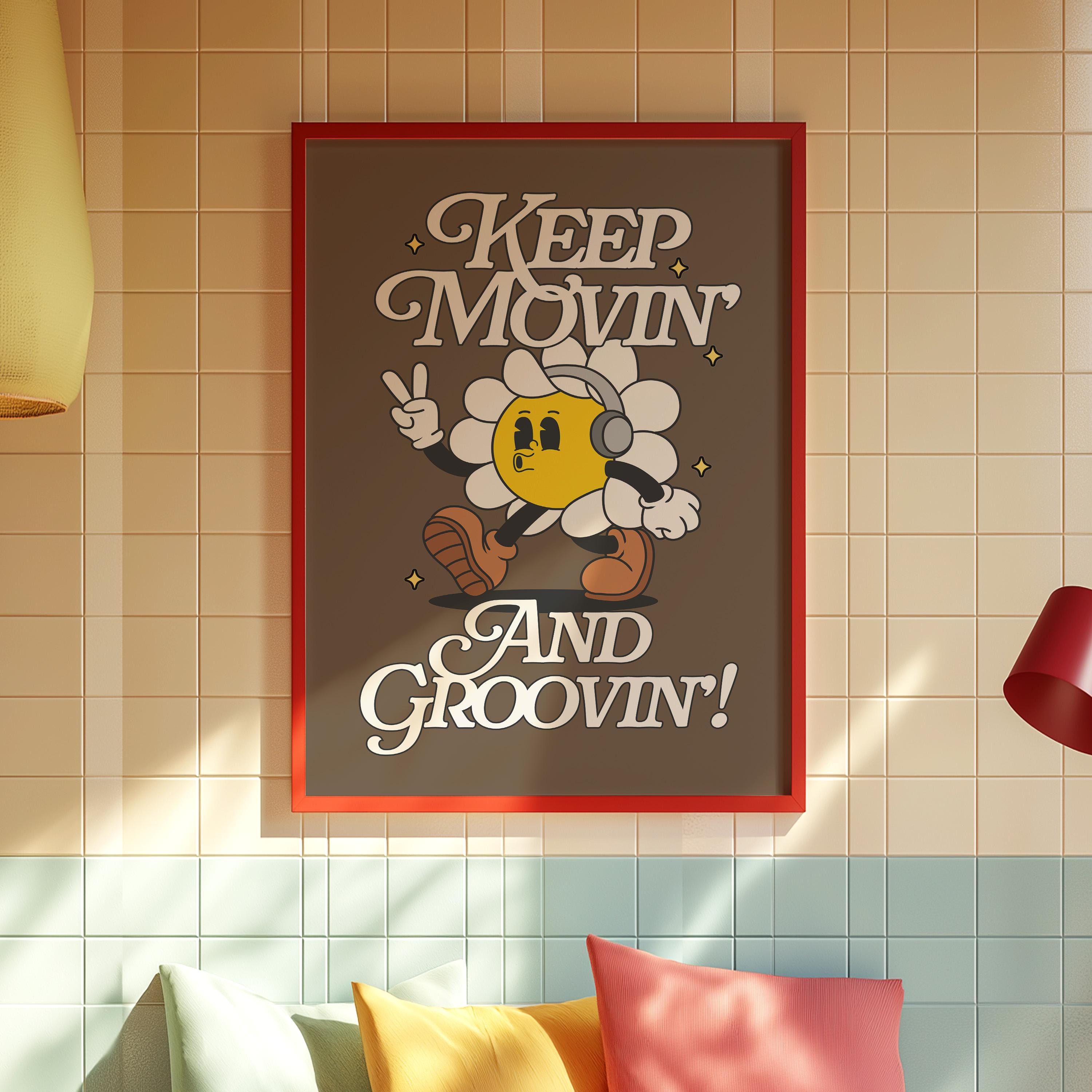 Classroom Art Print, Kids Art, Flower Art Print, Cute Cartoon Art, Retro art print, Floral Decor, Fun Classroom decor, kids room print