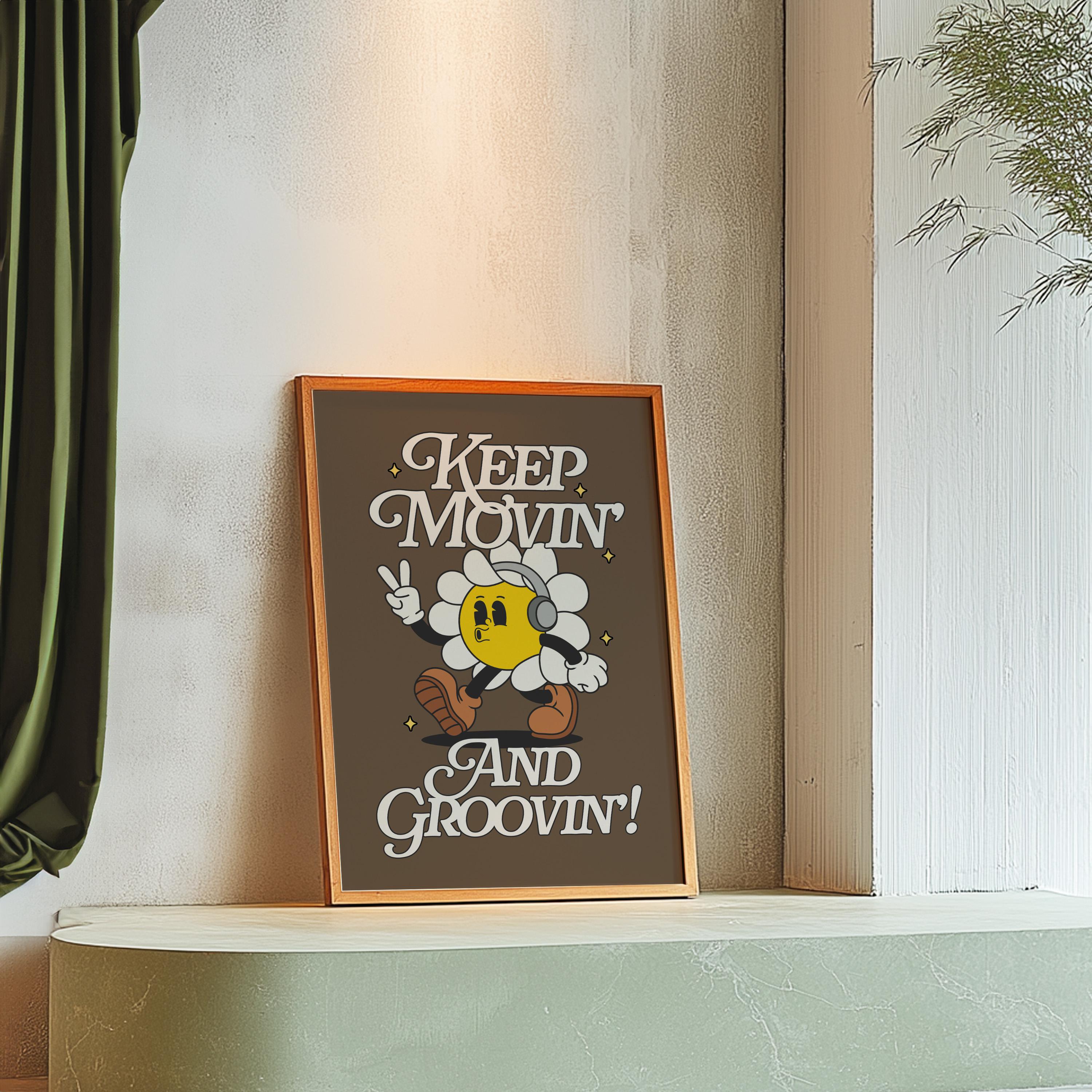 Classroom Art Print, Kids Art, Flower Art Print, Cute Cartoon Art, Retro art print, Floral Decor, Fun Classroom decor, kids room print