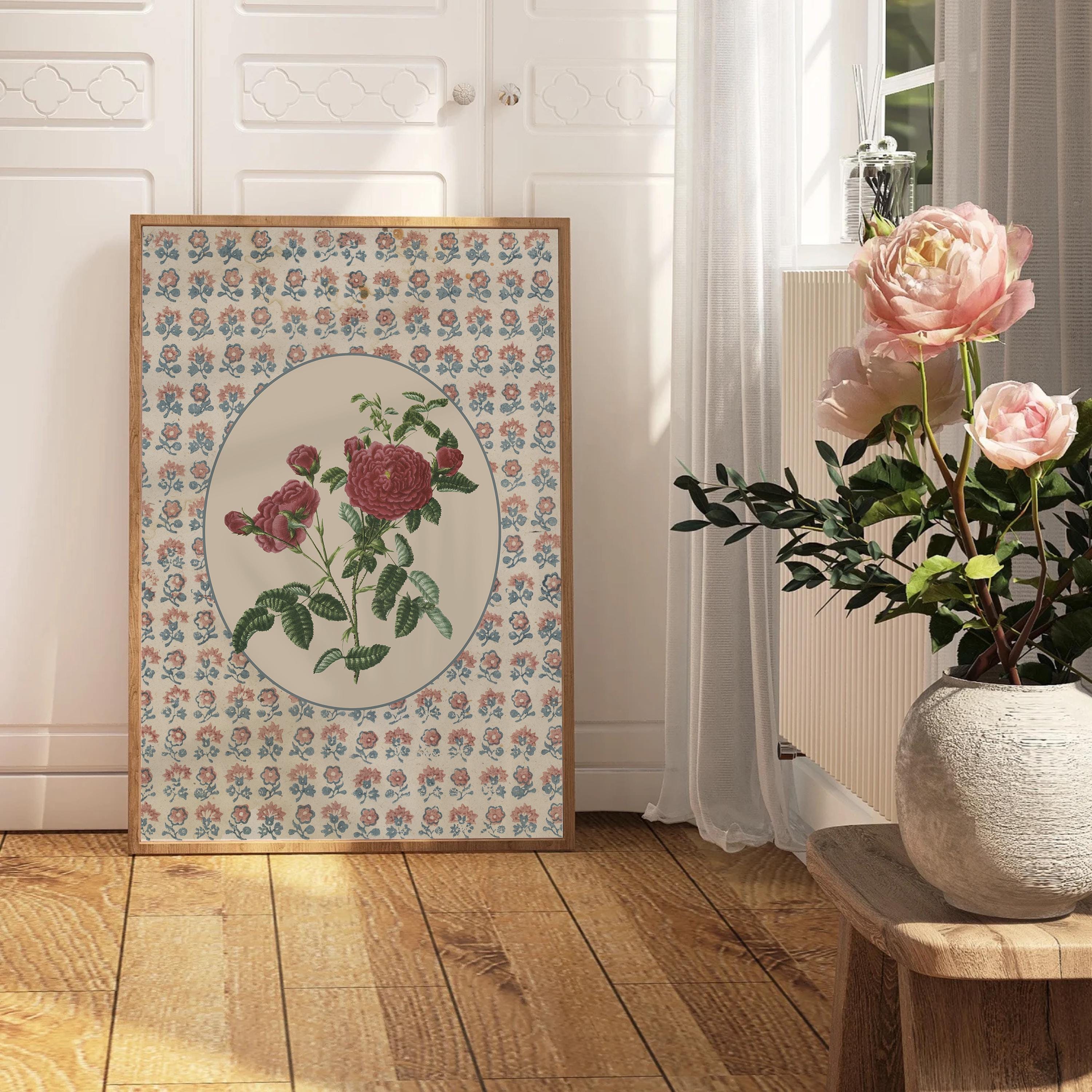 Modern Southern Floral Wall Art, Coastal Grandma Digital Download, Preppy Grandmillennial Art, Instant Southern Art, Wall Decor Print