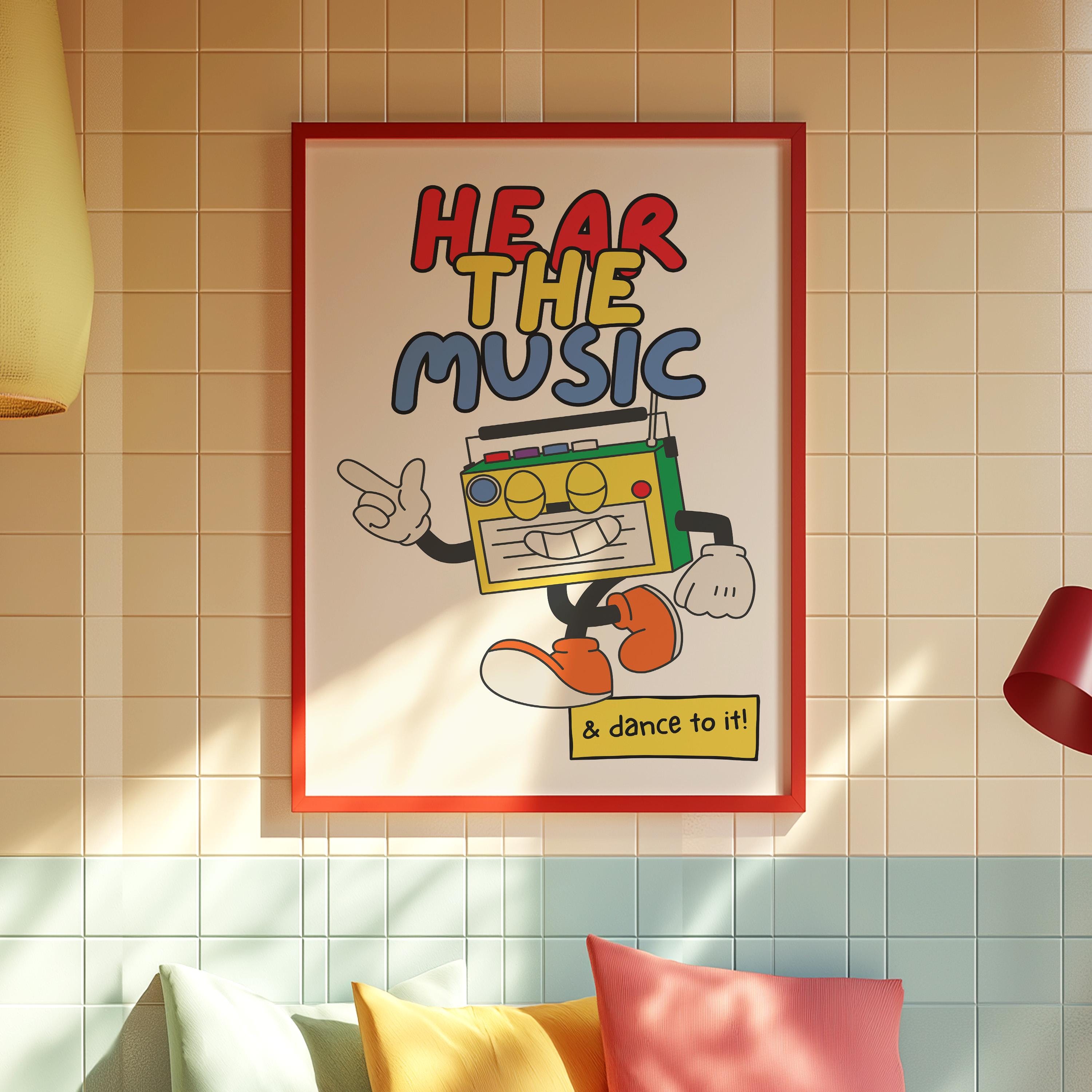 Music Art Print, Music Class, Classroom Decor, Cute Kids Decor, Kids Room Art Print, Digital Downloads, Music Kids Decor