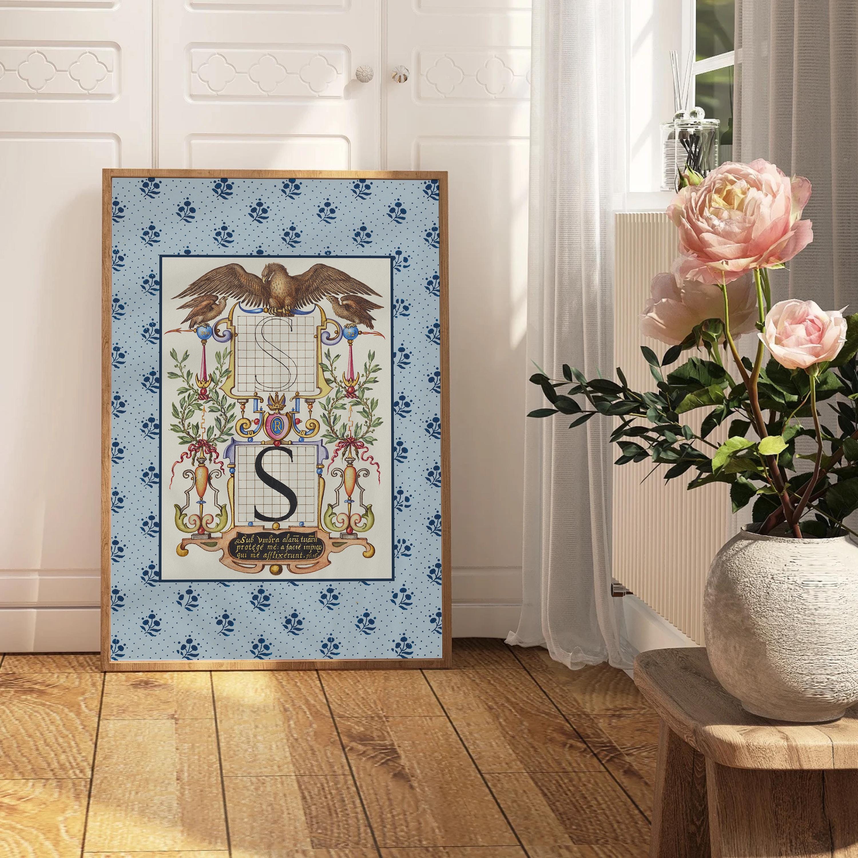 Letter S Print, Letter Wall Art, Initial Art, Alphabet Letter Poster, Letter Art, Minimalist Print, Trendy Room Decor, Vintage Nursery Decor