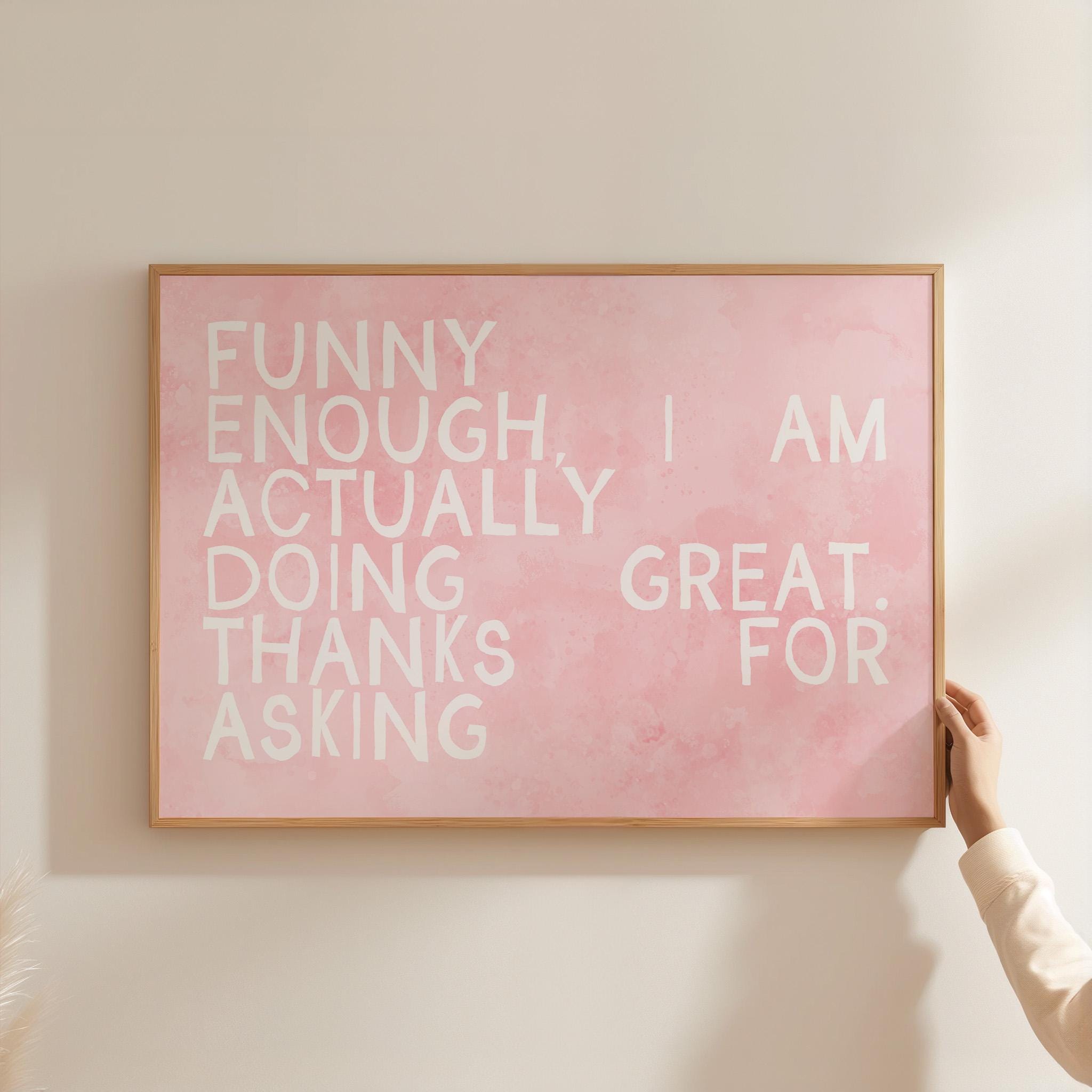 Girl Decor, Typography Print, Living Room Decor, Girly Art, Pink Print, Painted Typography Art, Girly Wall Art