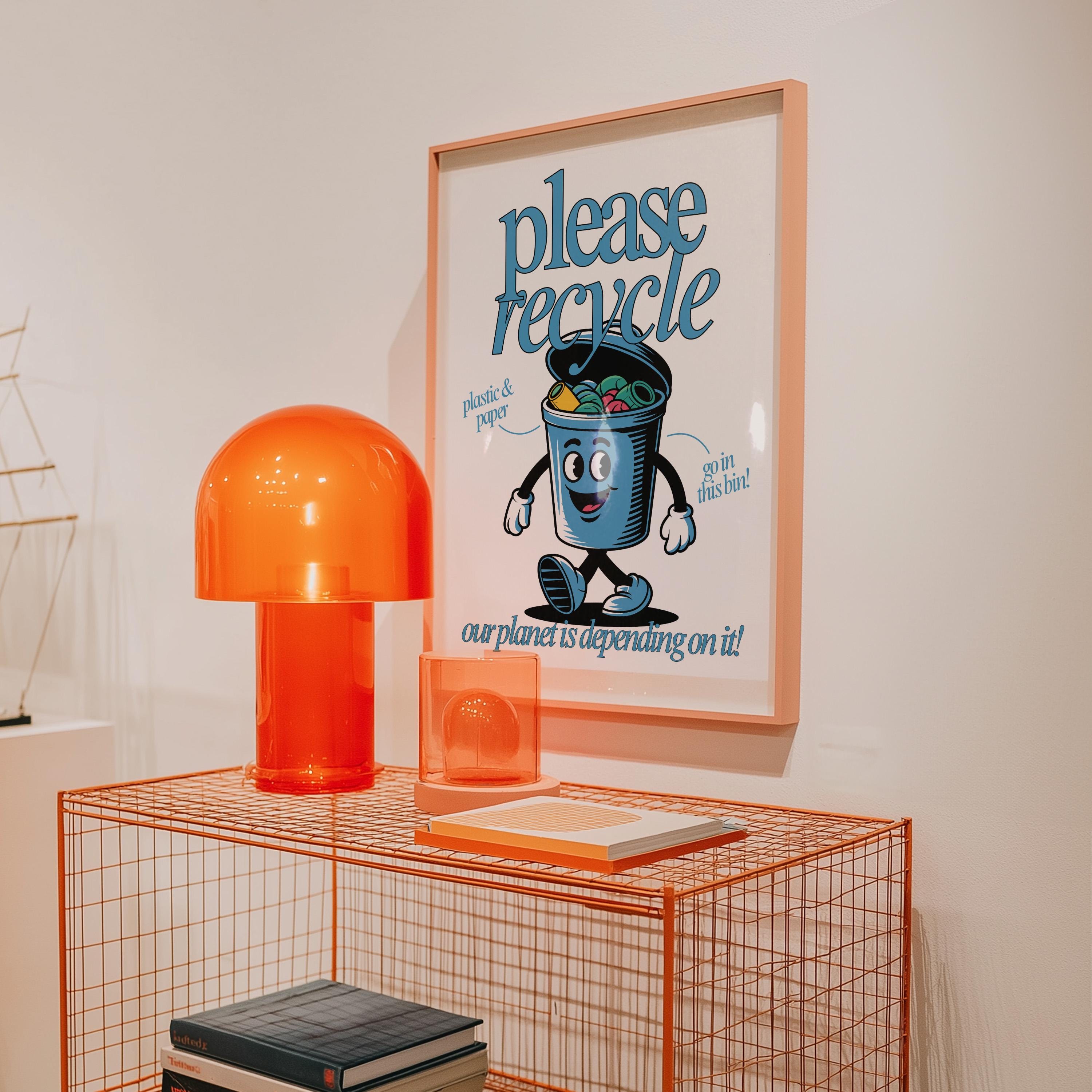 Please Recycle Retro Cartoon Digital Art Print