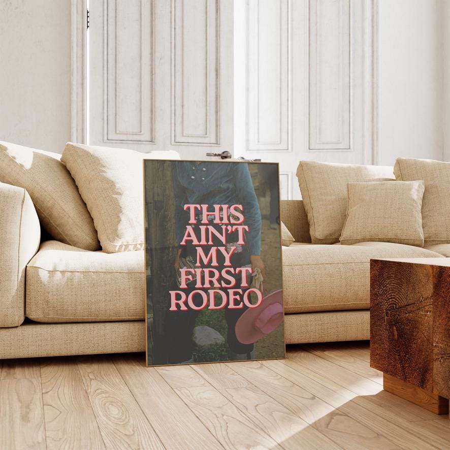 Apartment Wall Art, Gallery Wall Set of 2, Girly Prints, Apartment Decor, Digital Art Print Set, Bar Cart Art Print, Roommate art, cowboy