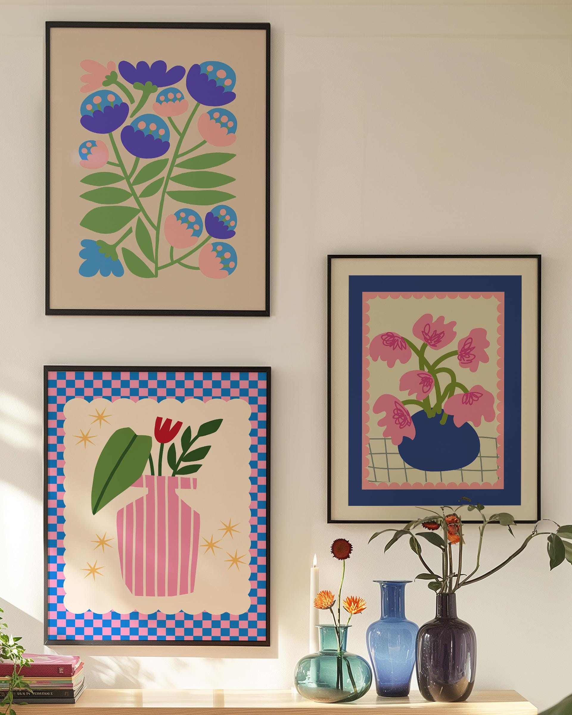 Set of 3 Gallery Wall Digital Art Prints