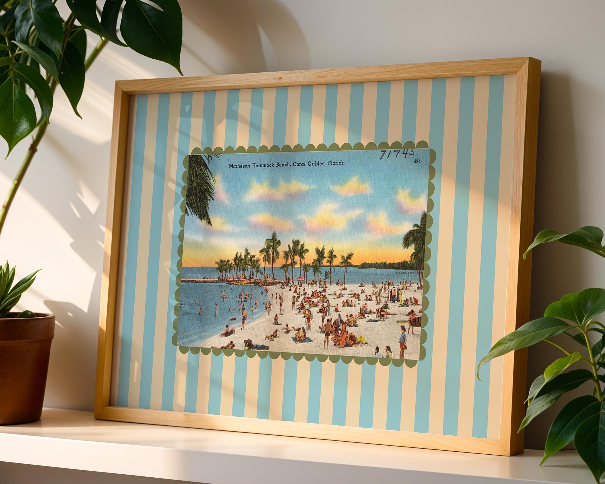 Set of 4 Vintage Beach Gallery Wall Digital Art Prints