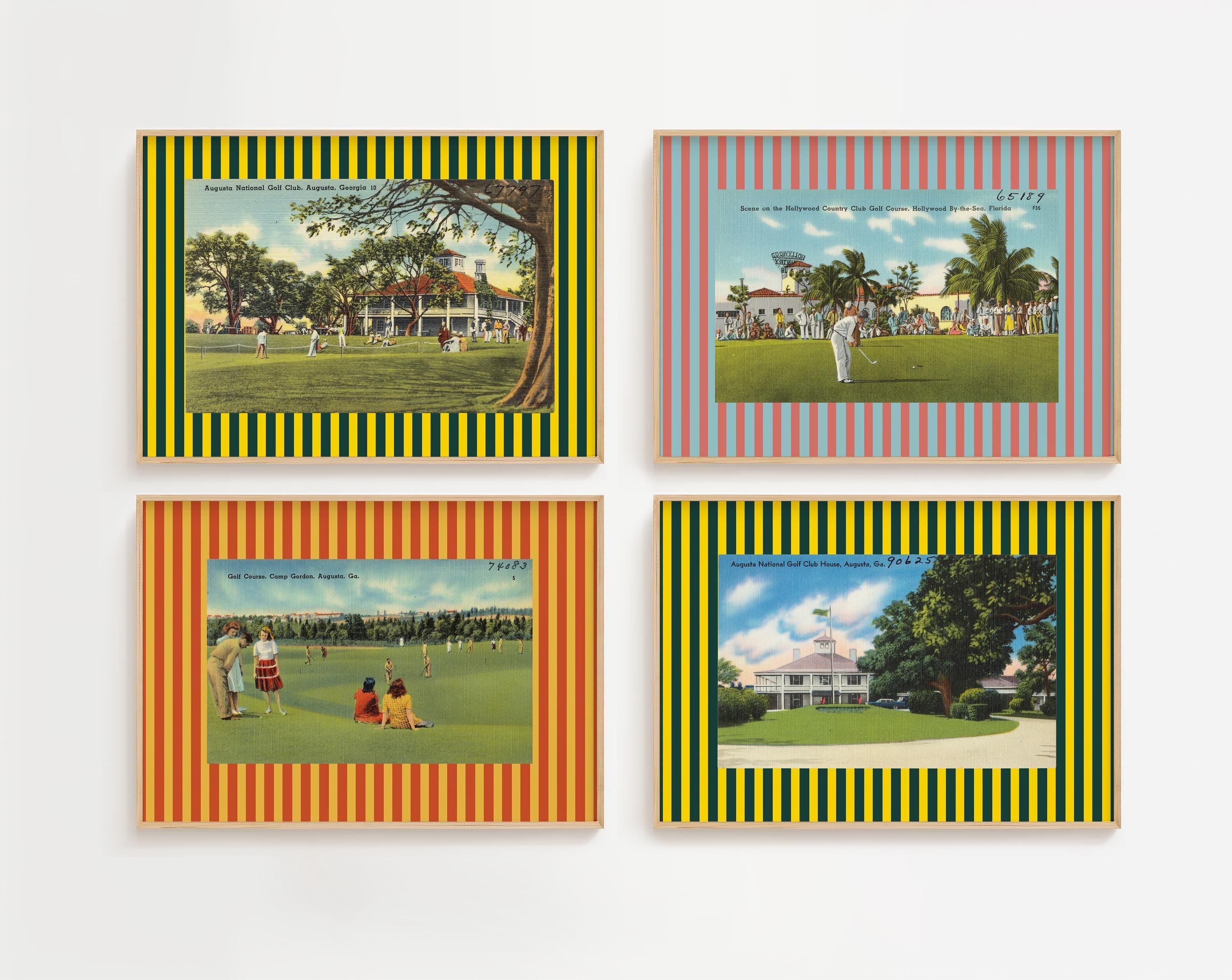 Set of 4 Golf Course Augusta Digital Art Prints