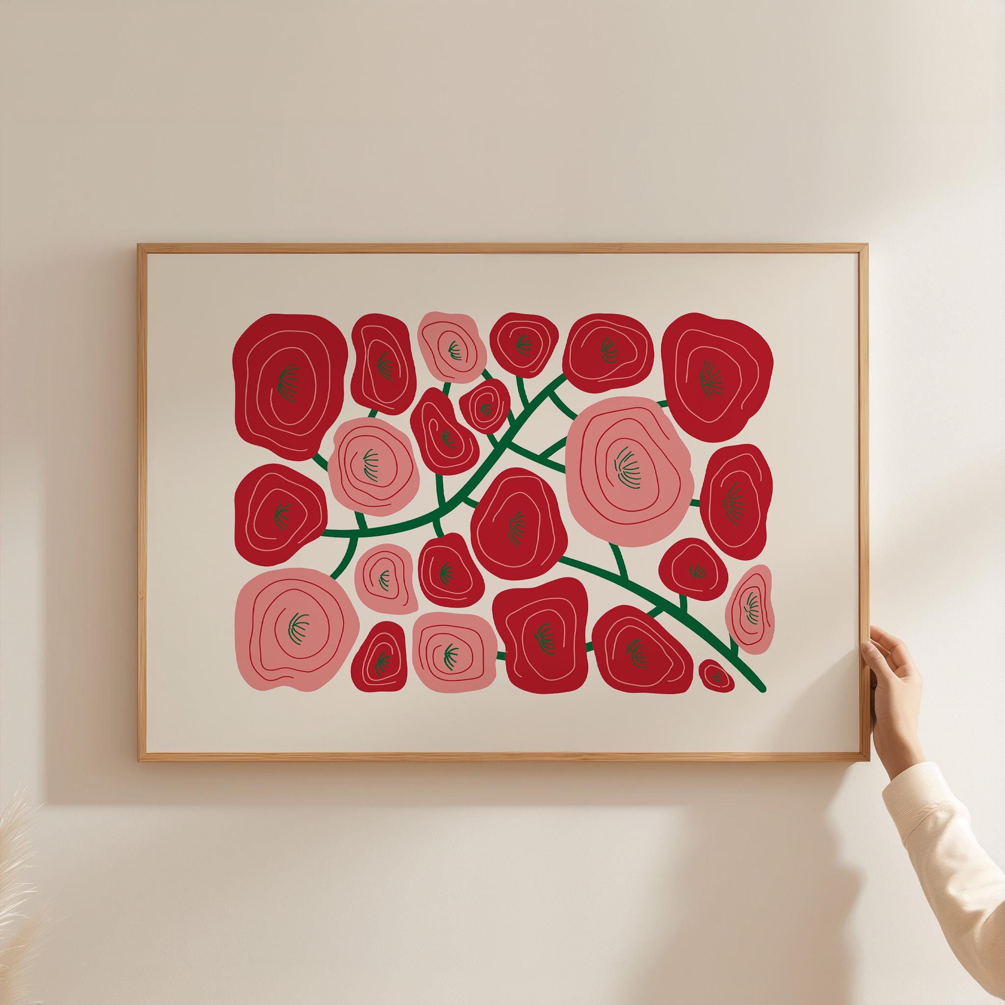 Set of 4 art prints, Flower Printable Wall Art, Floral Pastel Art, Botanical Art, Abstract Aesthetic Print, Instant Download, Girls Room